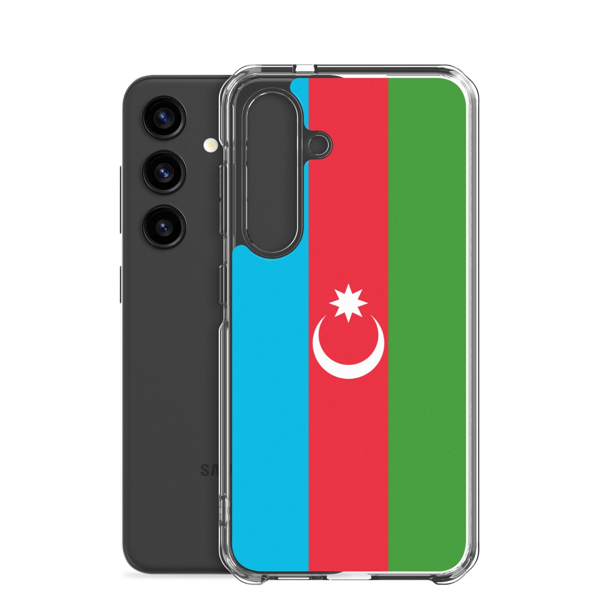 Coque de téléphone avec le drapeau de l'Azerbaïdjan, en TPU, offrant protection et style.