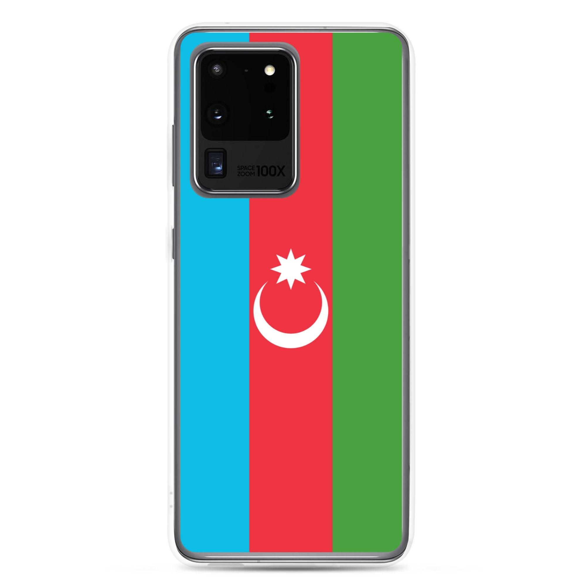 Coque de téléphone avec le drapeau de l'Azerbaïdjan, en TPU, offrant protection et style.