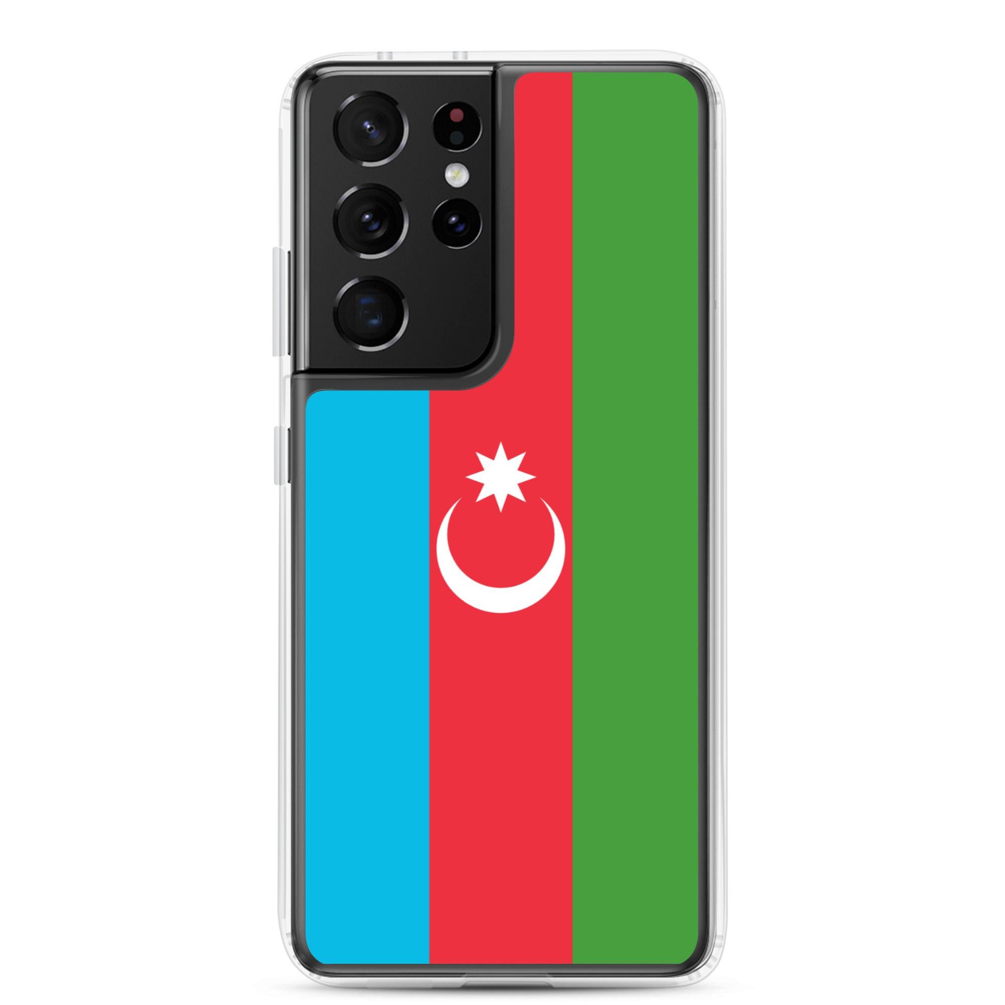 Coque de téléphone avec le drapeau de l'Azerbaïdjan, en TPU, offrant protection et style.