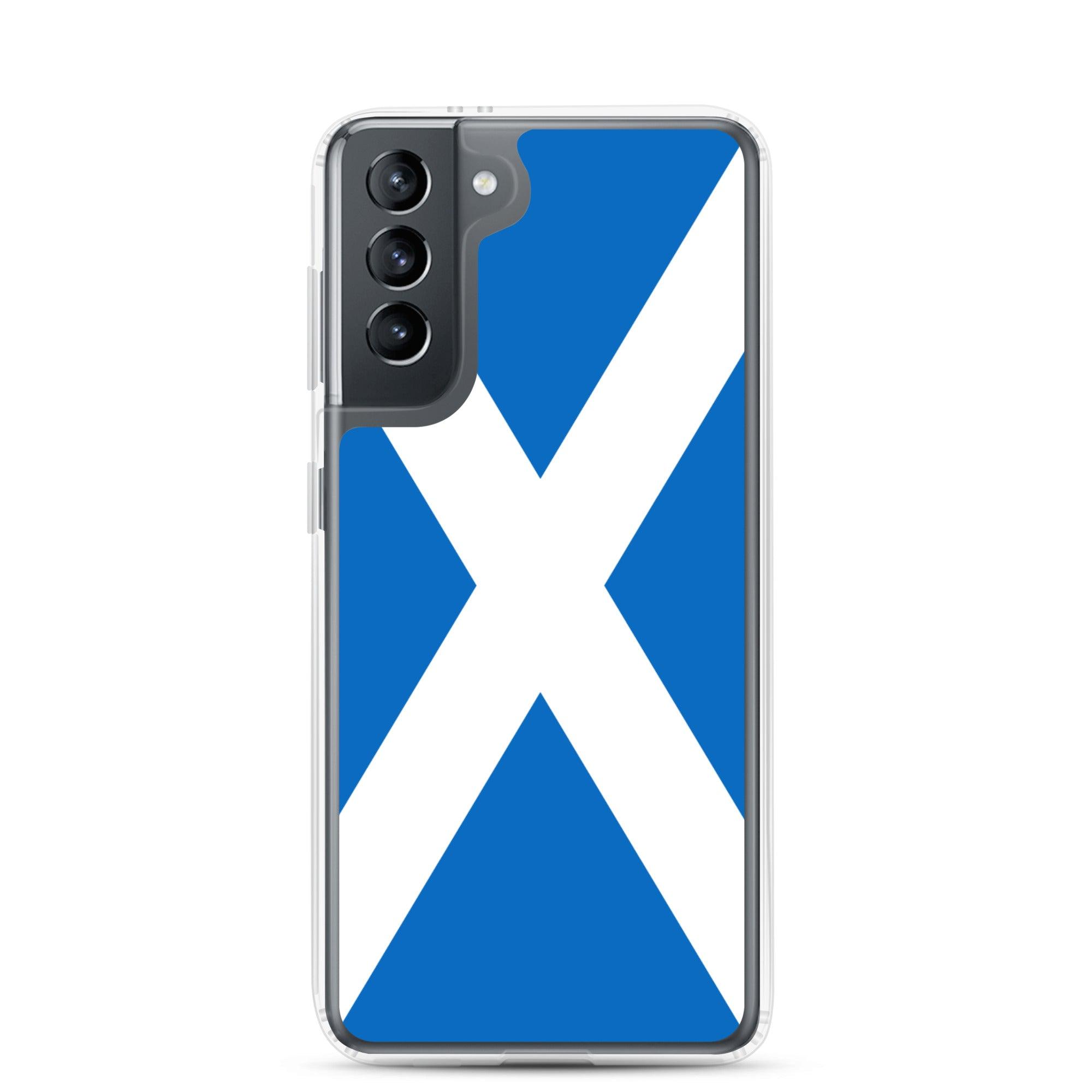 Coque de téléphone avec le design du Drapeau de l'Écosse, en TPU flexible et durable, offrant une protection complète.