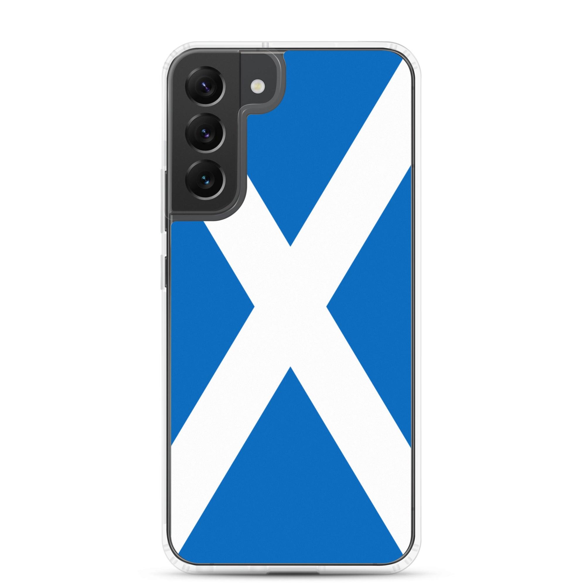 Coque de téléphone avec le design du Drapeau de l'Écosse, en TPU flexible et durable, offrant une protection complète.