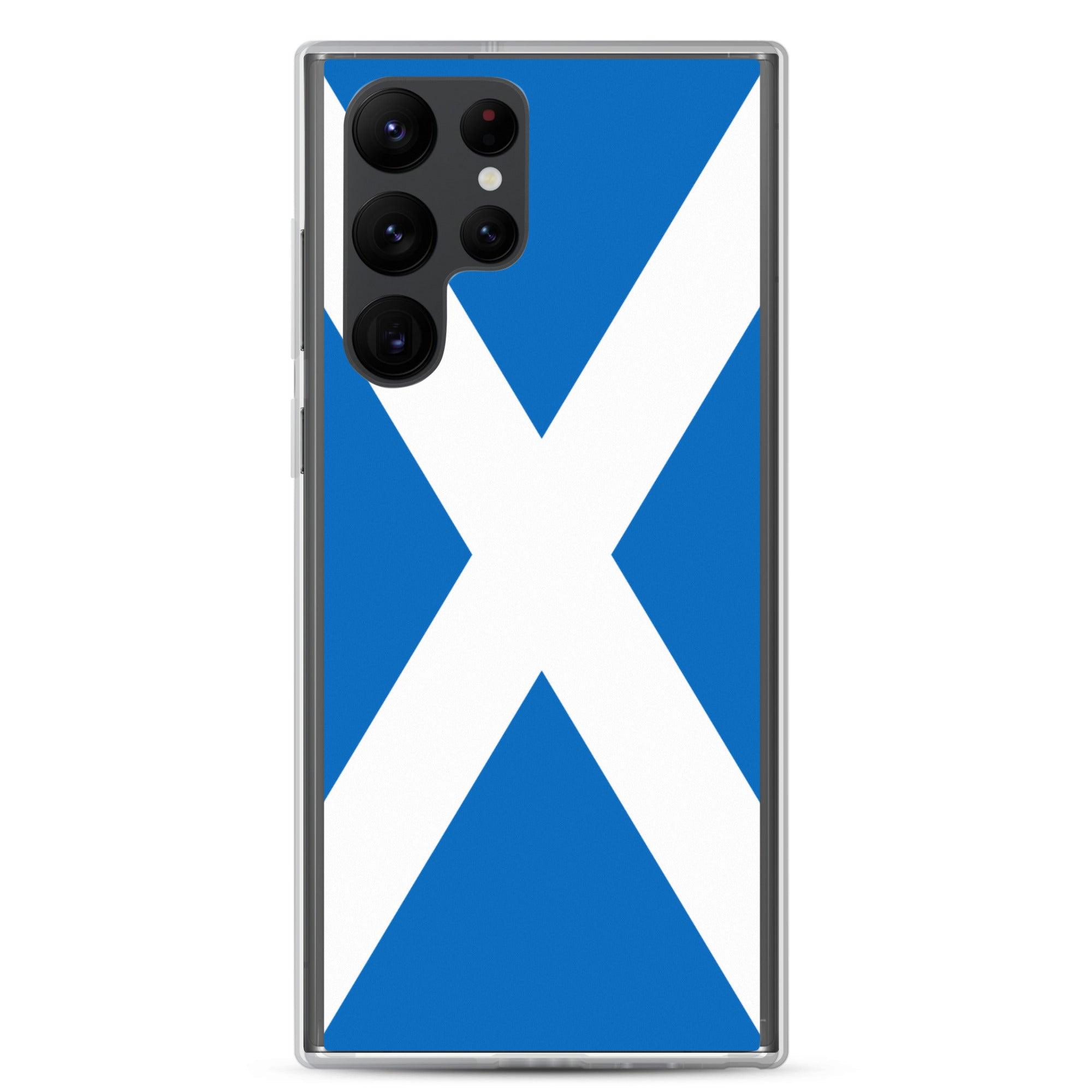 Coque de téléphone avec le design du Drapeau de l'Écosse, en TPU flexible et durable, offrant une protection complète.