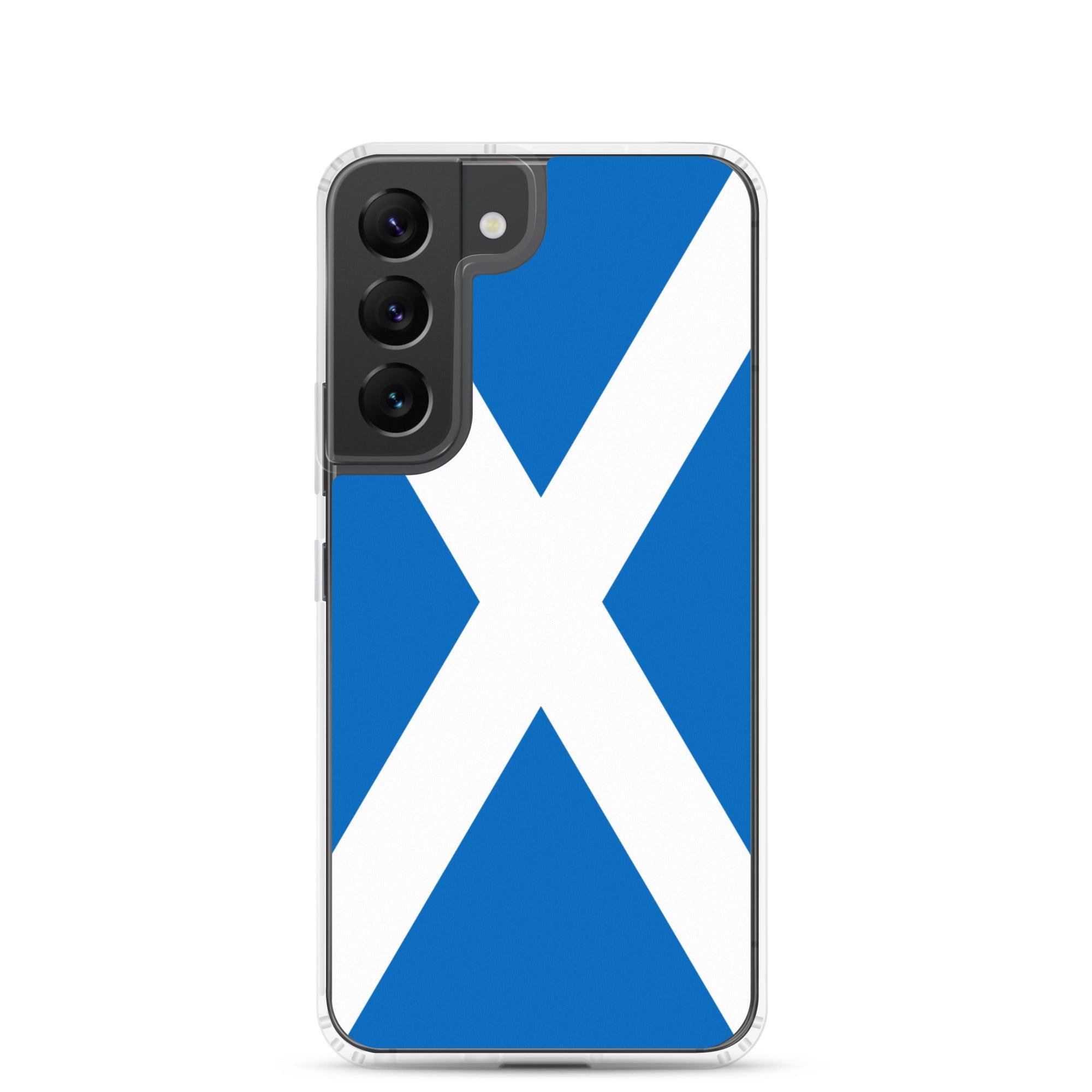 Coque de téléphone avec le design du Drapeau de l'Écosse, en TPU flexible et durable, offrant une protection complète.