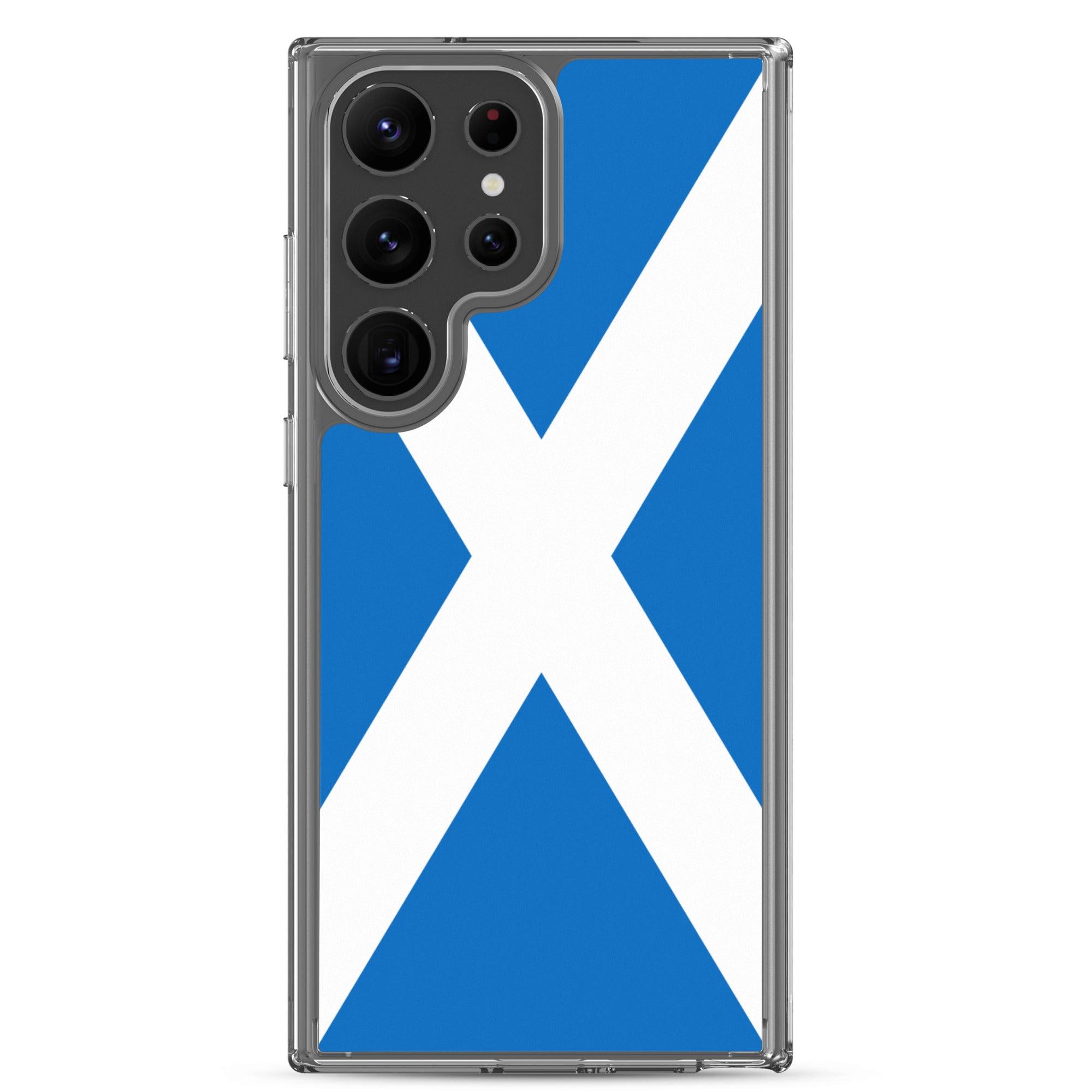 Coque de téléphone avec le design du Drapeau de l'Écosse, en TPU flexible et durable, offrant une protection complète.