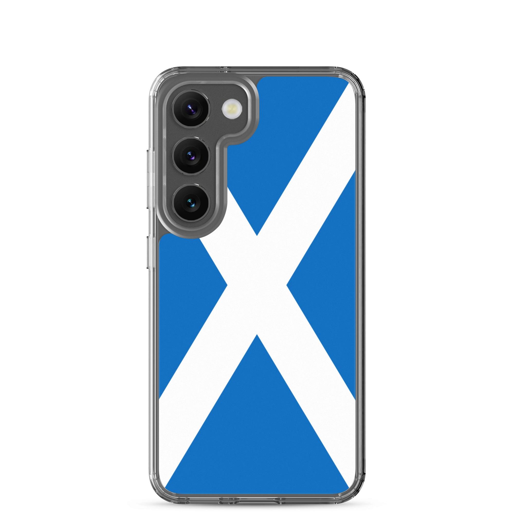 Coque de téléphone avec le design du Drapeau de l'Écosse, en TPU flexible et durable, offrant une protection complète.