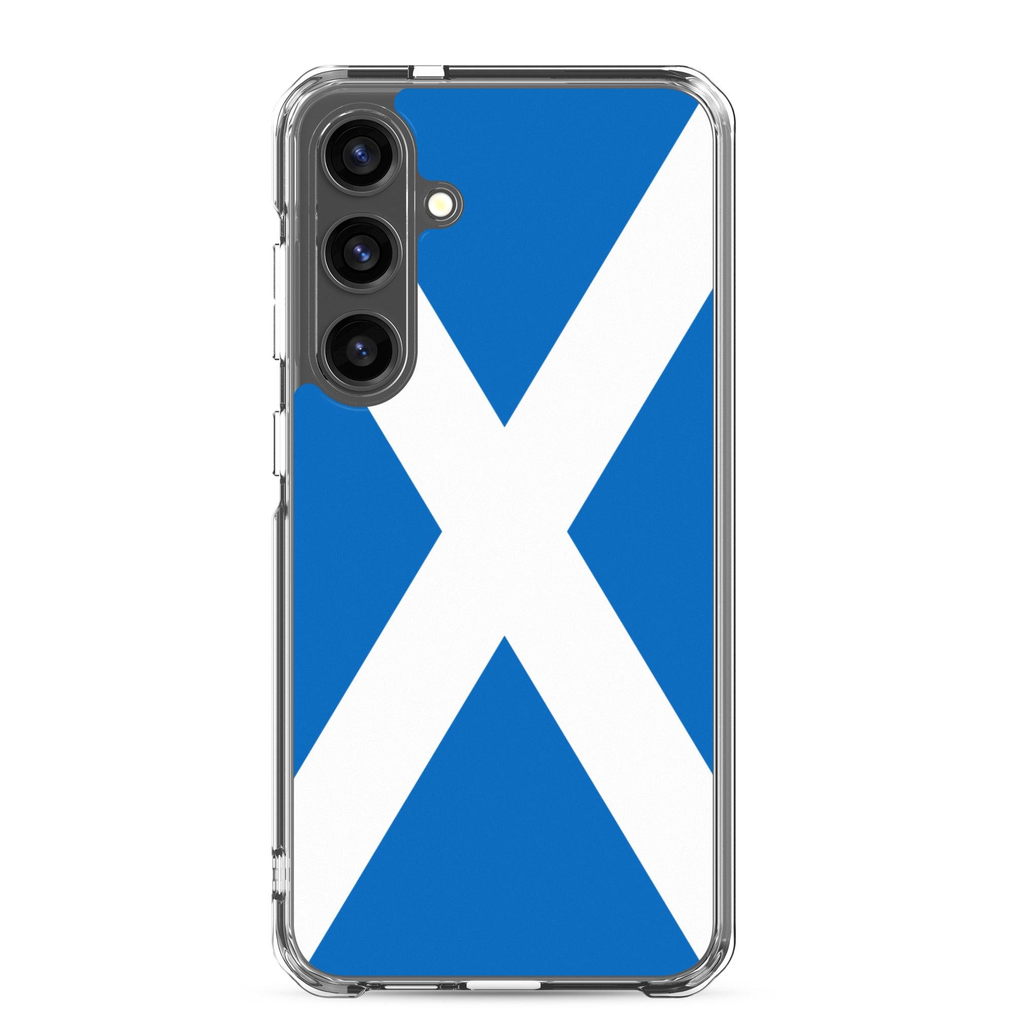 Coque de téléphone avec le design du Drapeau de l'Écosse, en TPU flexible et durable, offrant une protection complète.