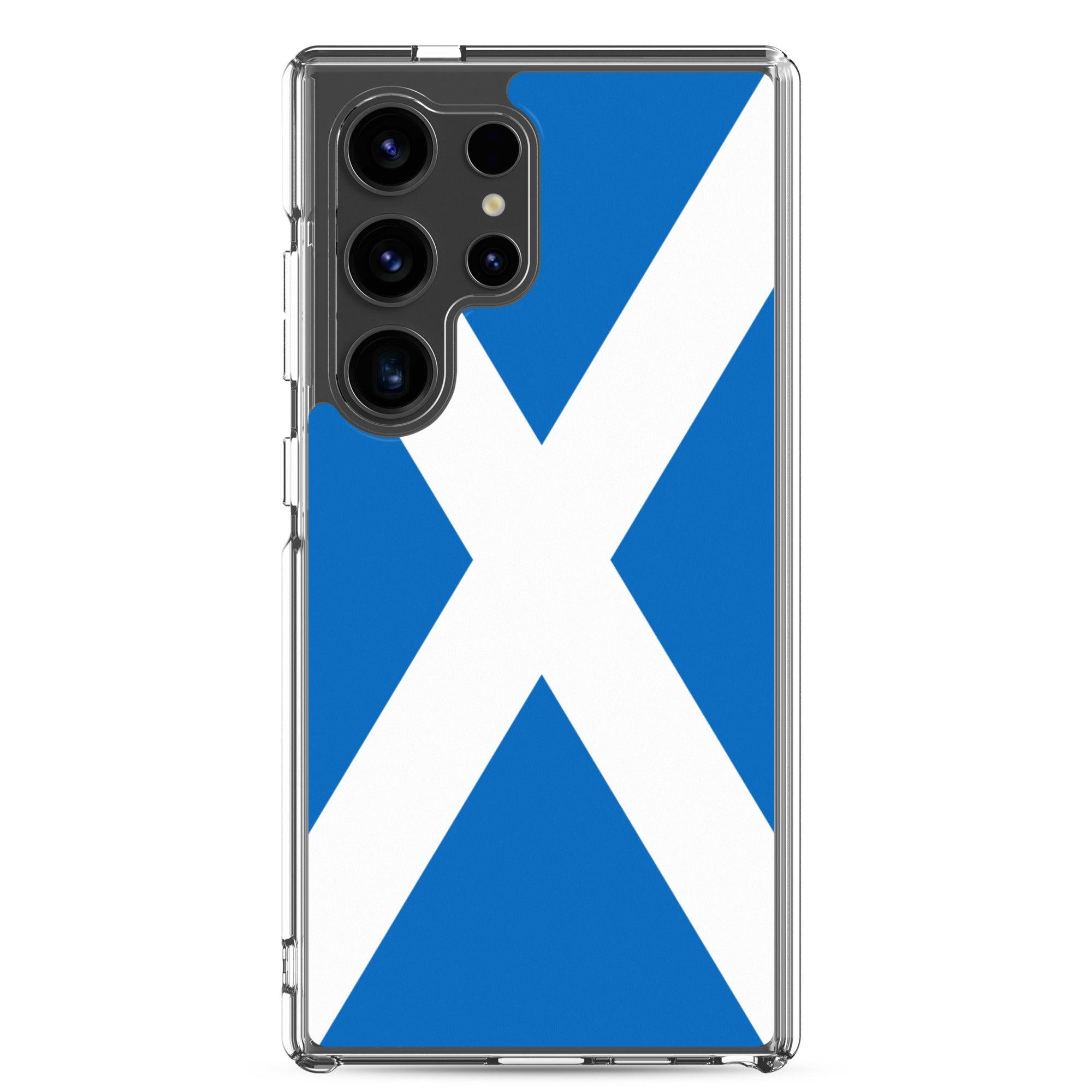 Coque de téléphone avec le design du Drapeau de l'Écosse, en TPU flexible et durable, offrant une protection complète.