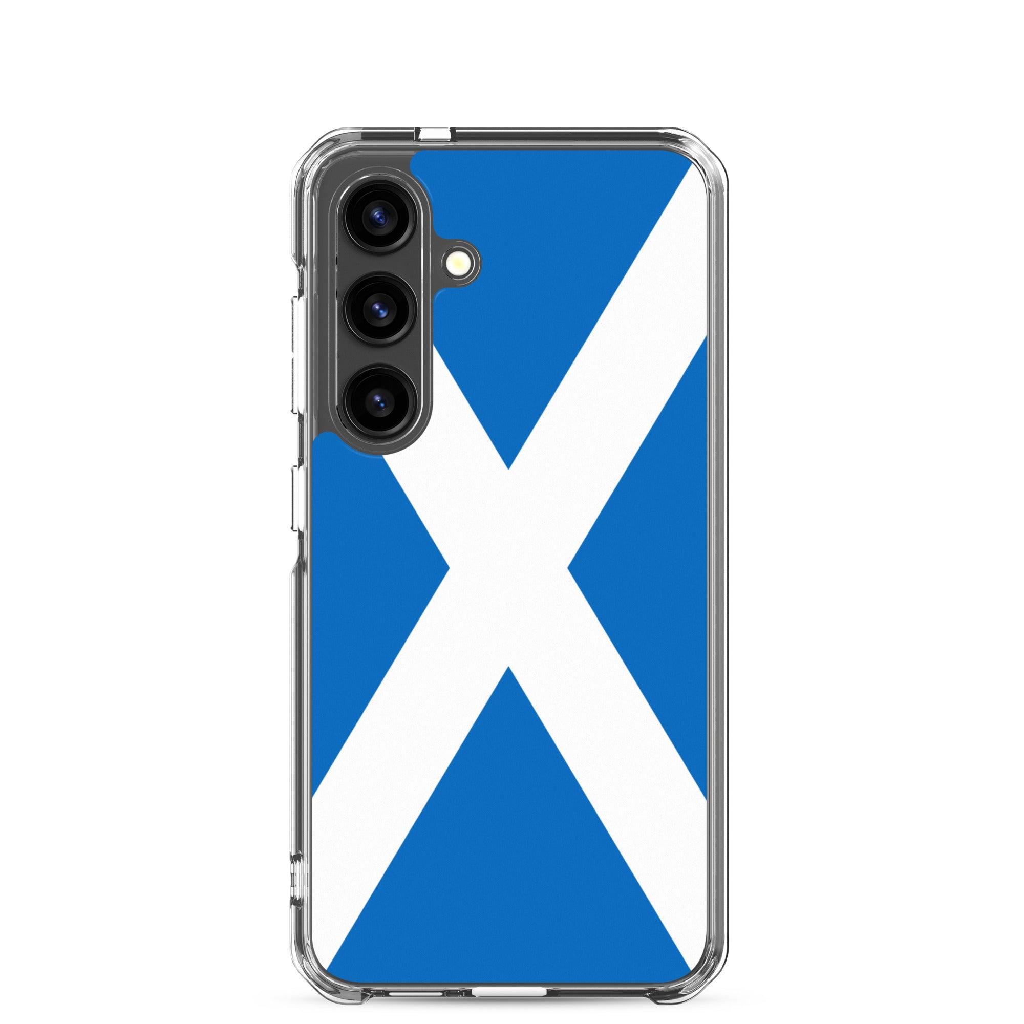 Coque de téléphone avec le design du Drapeau de l'Écosse, en TPU flexible et durable, offrant une protection complète.