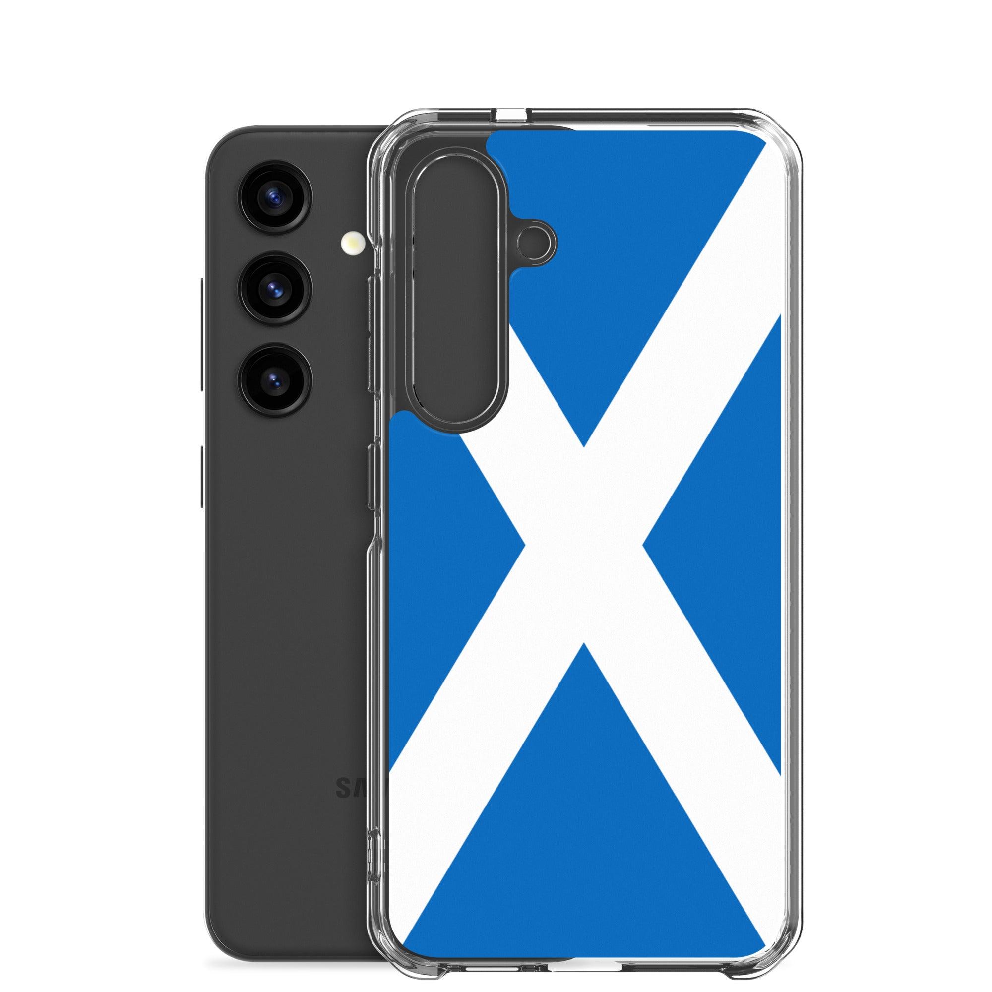 Coque de téléphone avec le design du Drapeau de l'Écosse, en TPU flexible et durable, offrant une protection complète.