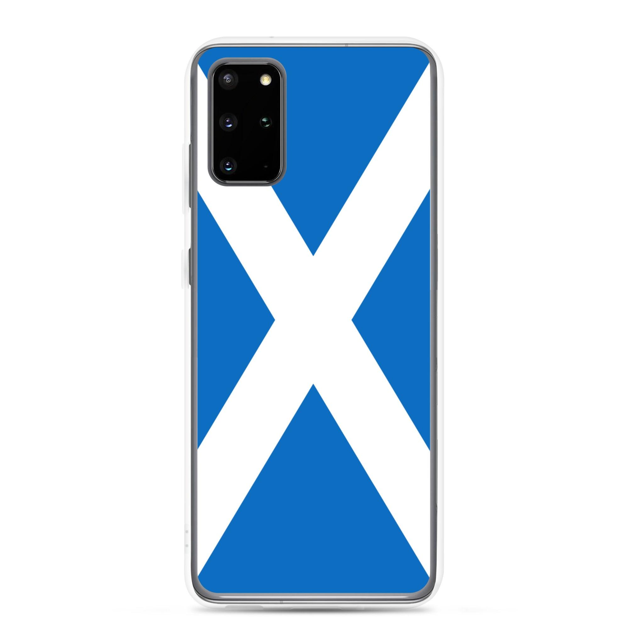 Coque de téléphone avec le design du Drapeau de l'Écosse, en TPU flexible et durable, offrant une protection complète.