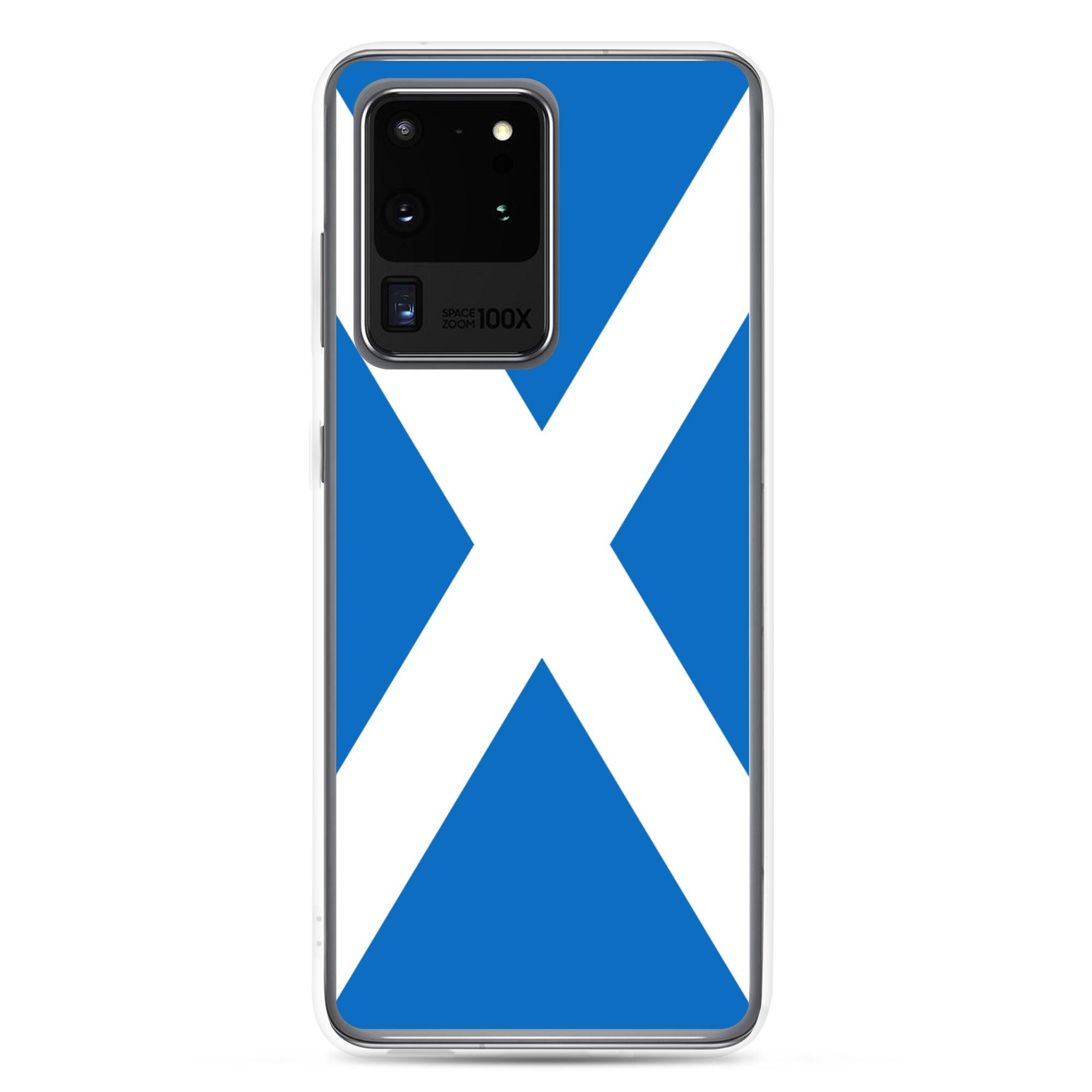 Coque de téléphone avec le design du Drapeau de l'Écosse, en TPU flexible et durable, offrant une protection complète.