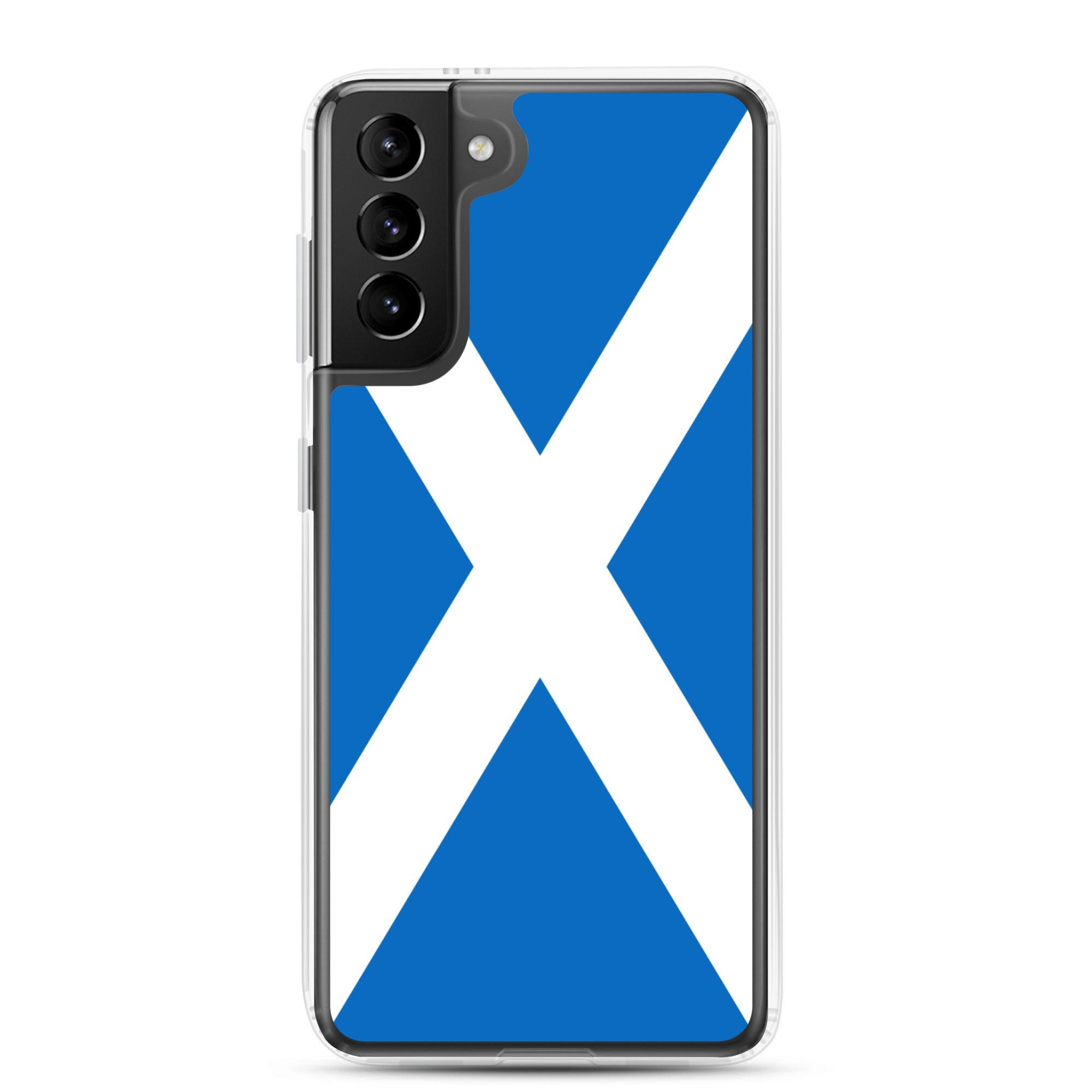 Coque de téléphone avec le design du Drapeau de l'Écosse, en TPU flexible et durable, offrant une protection complète.