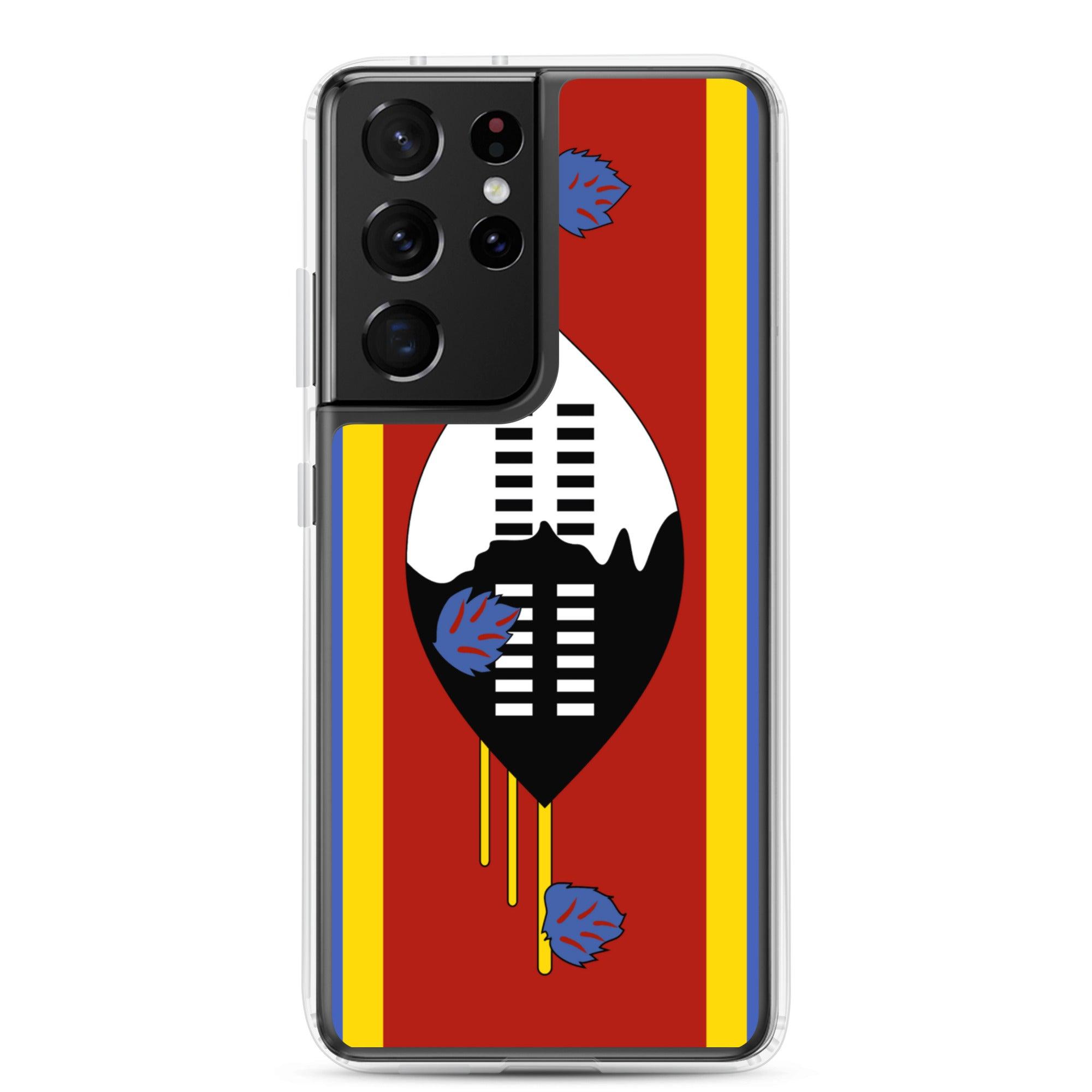 Coque de téléphone avec le drapeau de l'Eswatini, en TPU, offrant protection et style.