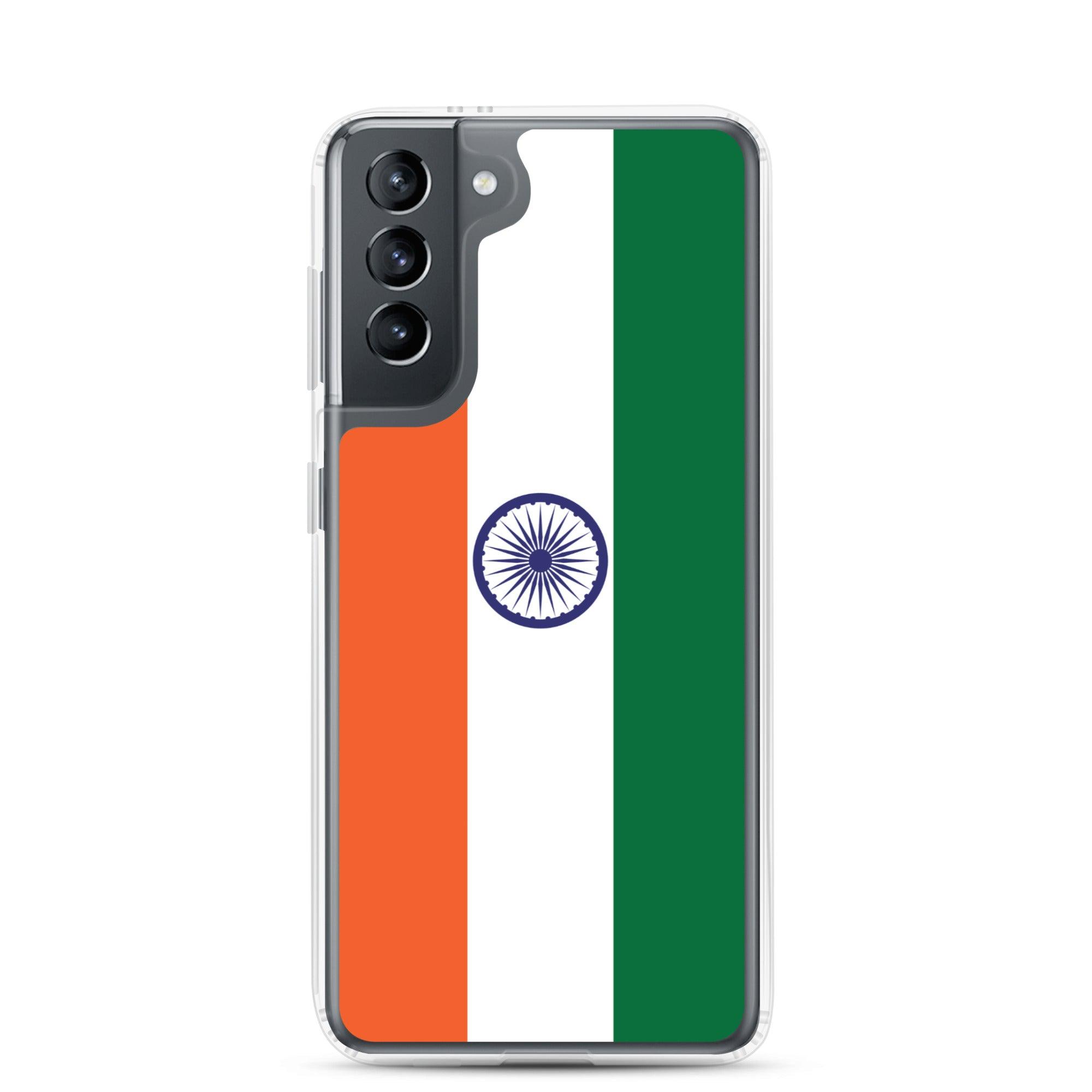 Coque de téléphone avec le drapeau de l'Inde, en TPU, offrant une protection et un design élégant.