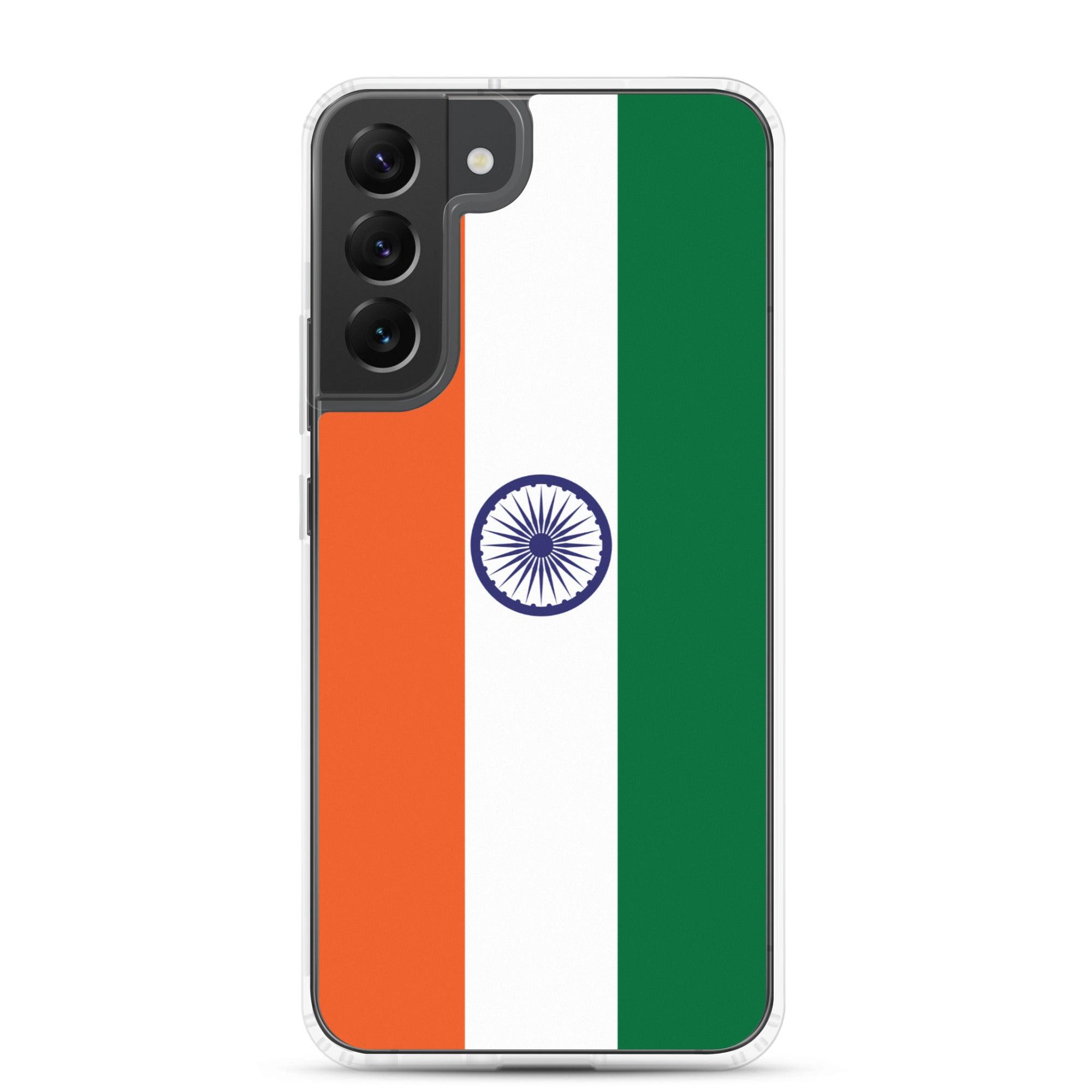 Coque de téléphone avec le drapeau de l'Inde, en TPU, offrant une protection et un design élégant.