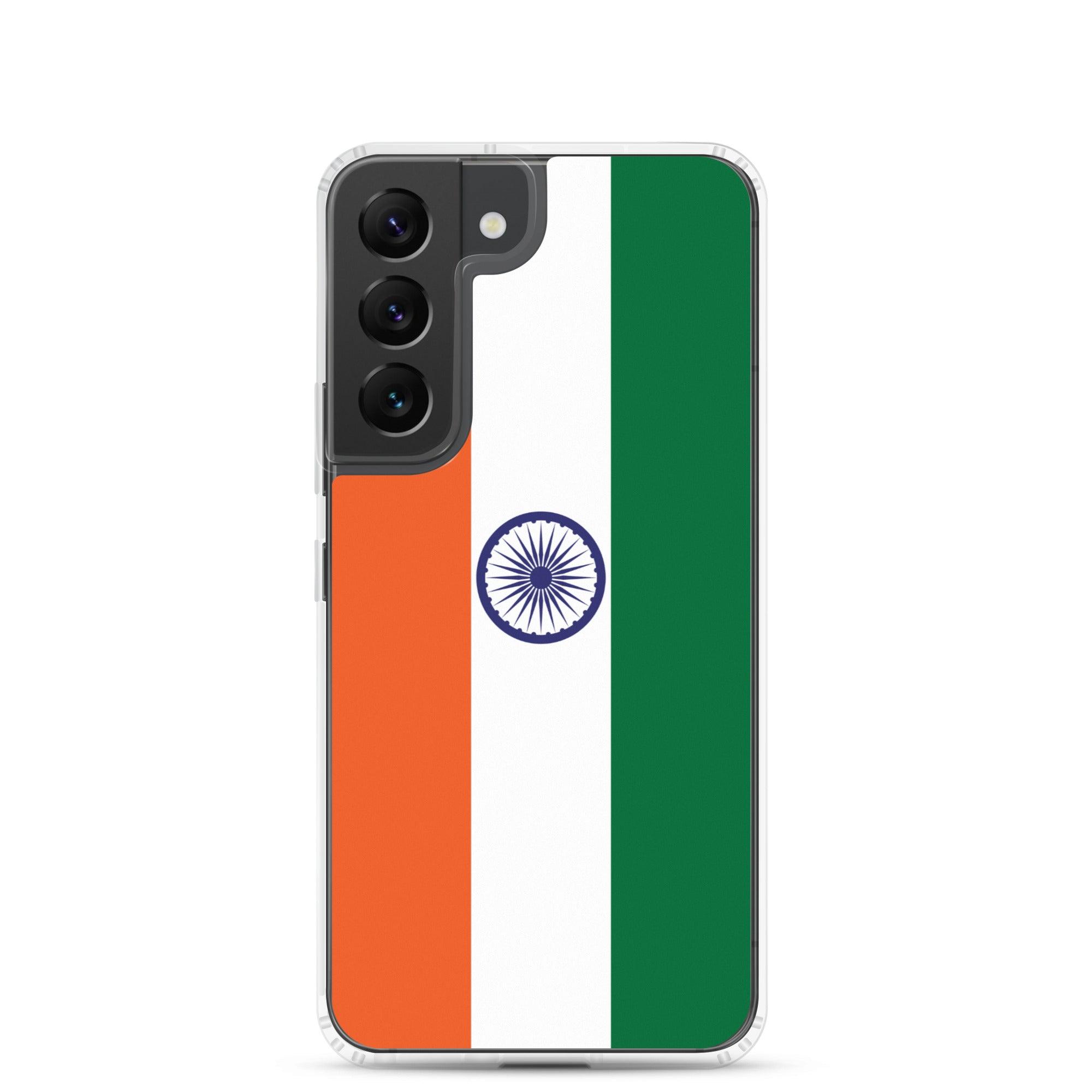 Coque de téléphone avec le drapeau de l'Inde, en TPU, offrant une protection et un design élégant.