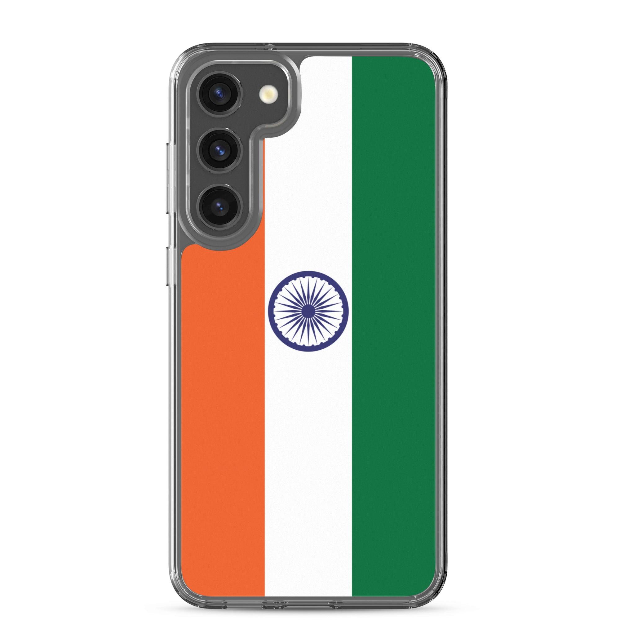 Coque de téléphone avec le drapeau de l'Inde, en TPU, offrant une protection et un design élégant.