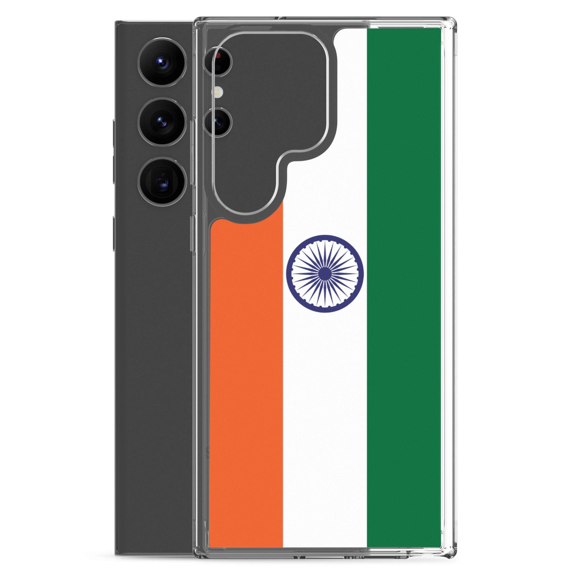 Coque de téléphone avec le drapeau de l'Inde, en TPU, offrant une protection et un design élégant.