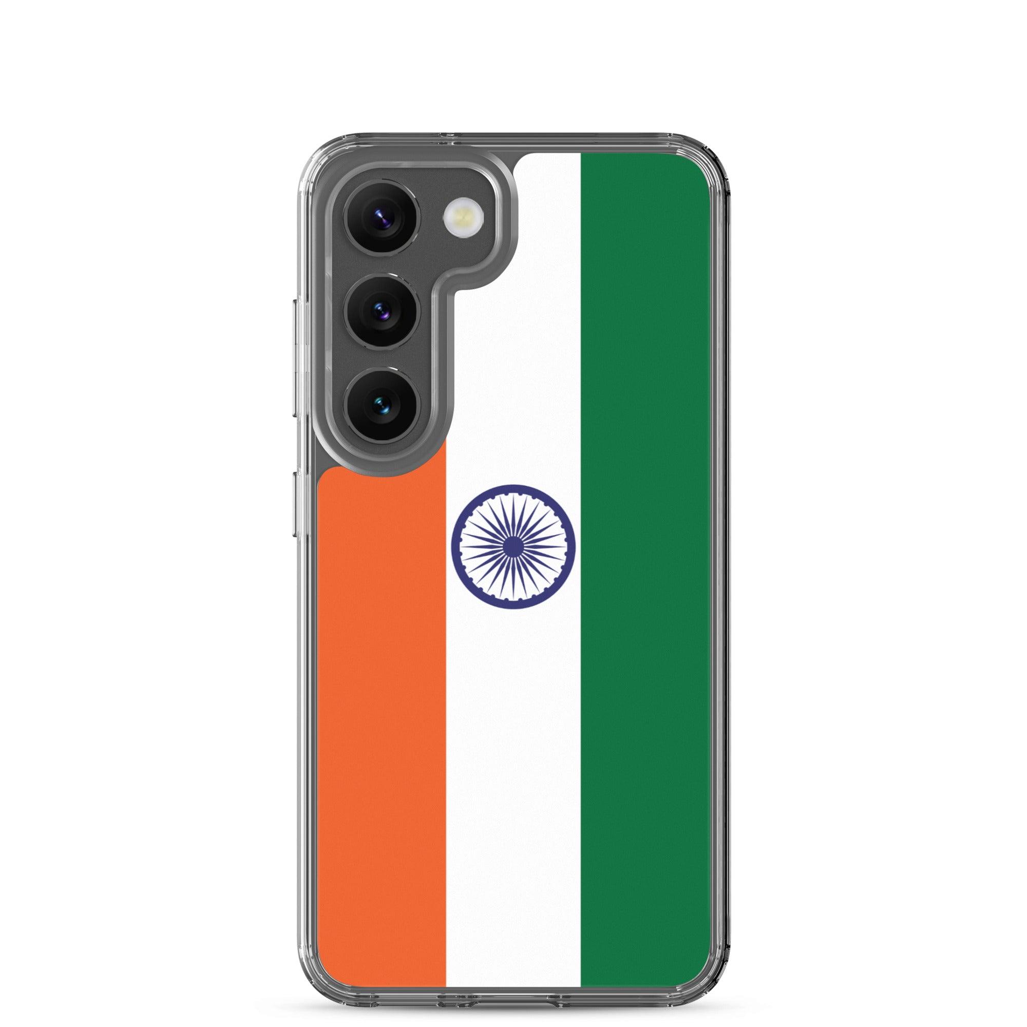 Coque de téléphone avec le drapeau de l'Inde, en TPU, offrant une protection et un design élégant.