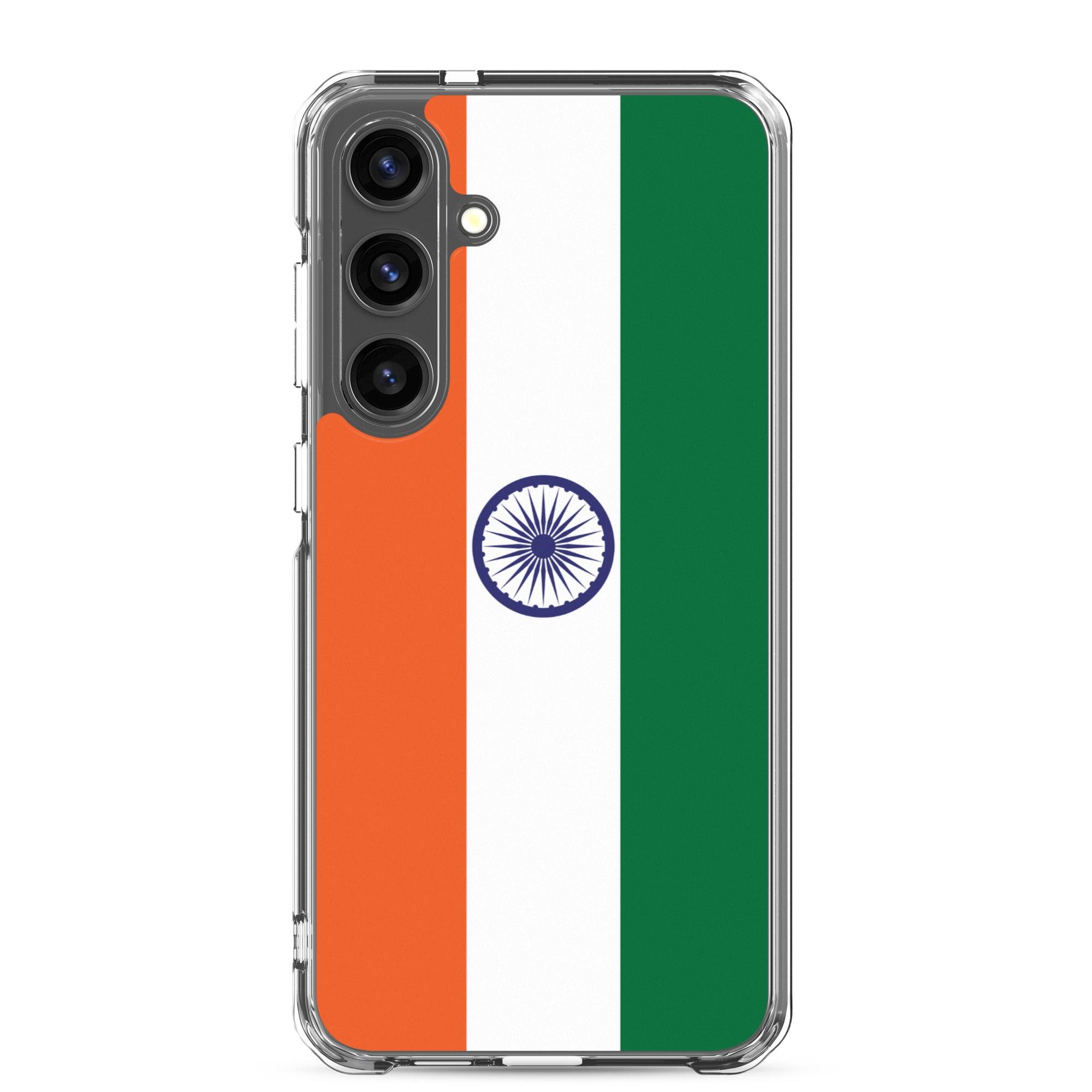 Coque de téléphone avec le drapeau de l'Inde, en TPU, offrant une protection et un design élégant.