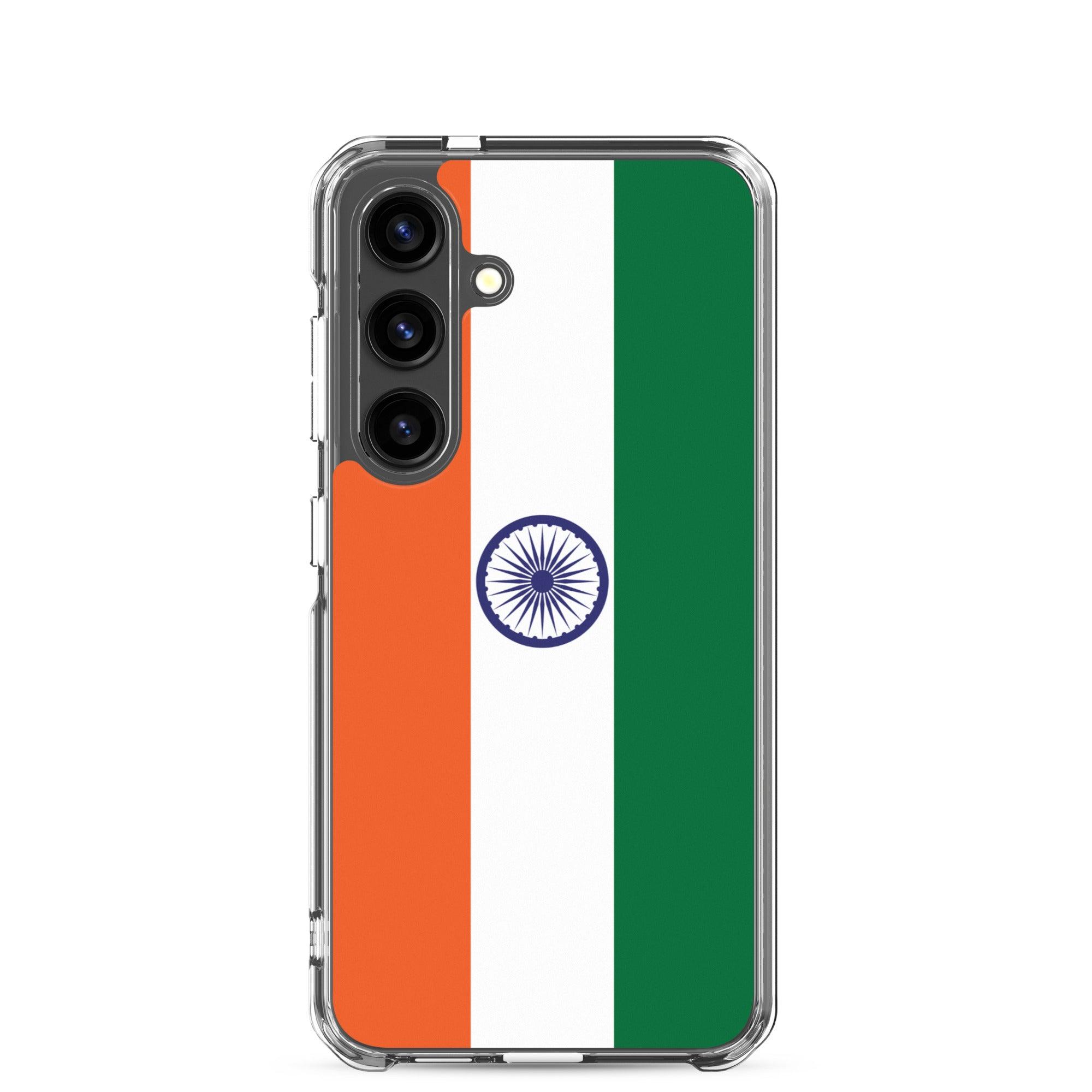 Coque de téléphone avec le drapeau de l'Inde, en TPU, offrant une protection et un design élégant.