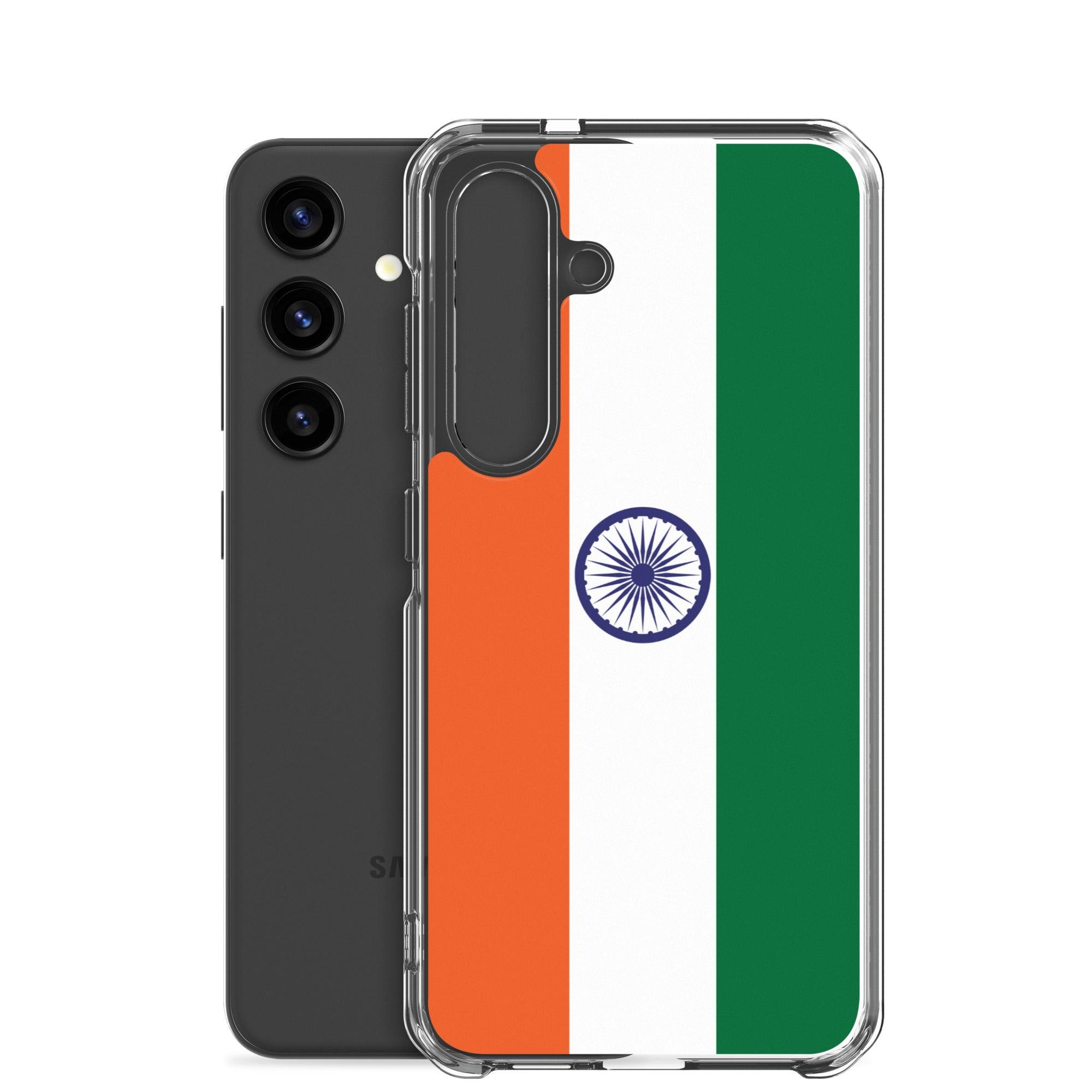 Coque de téléphone avec le drapeau de l'Inde, en TPU, offrant une protection et un design élégant.