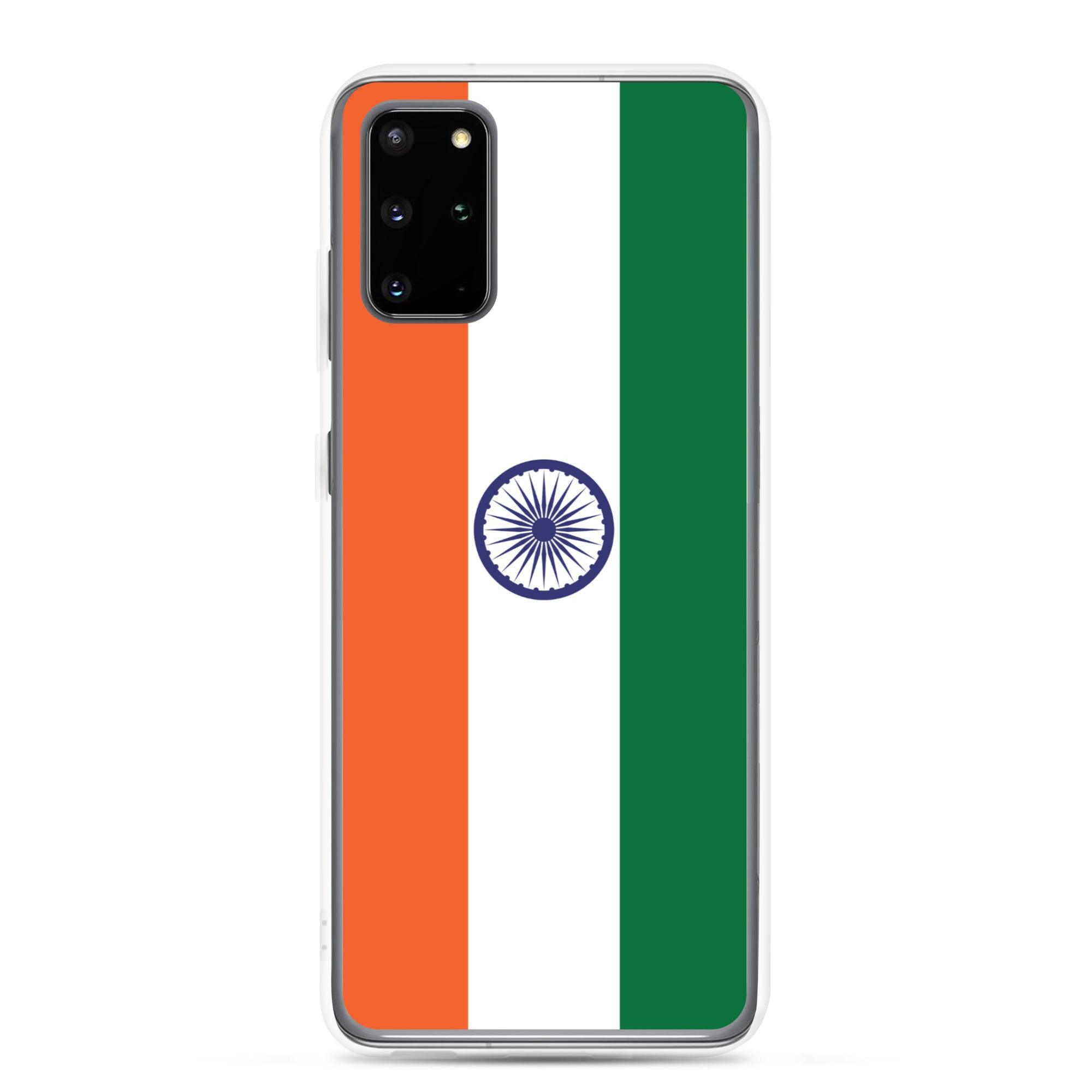 Coque de téléphone avec le drapeau de l'Inde, en TPU, offrant une protection et un design élégant.