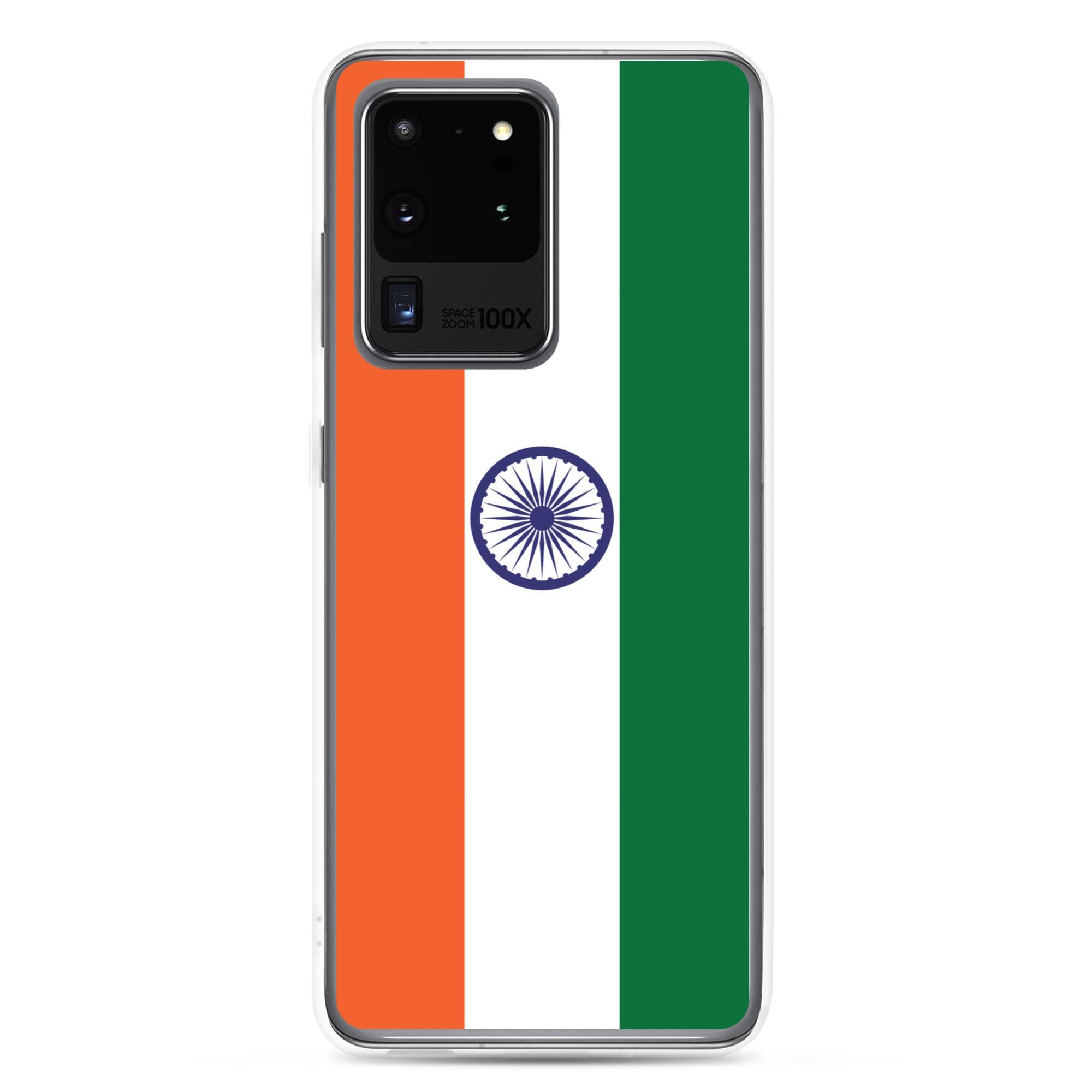 Coque de téléphone avec le drapeau de l'Inde, en TPU, offrant une protection et un design élégant.