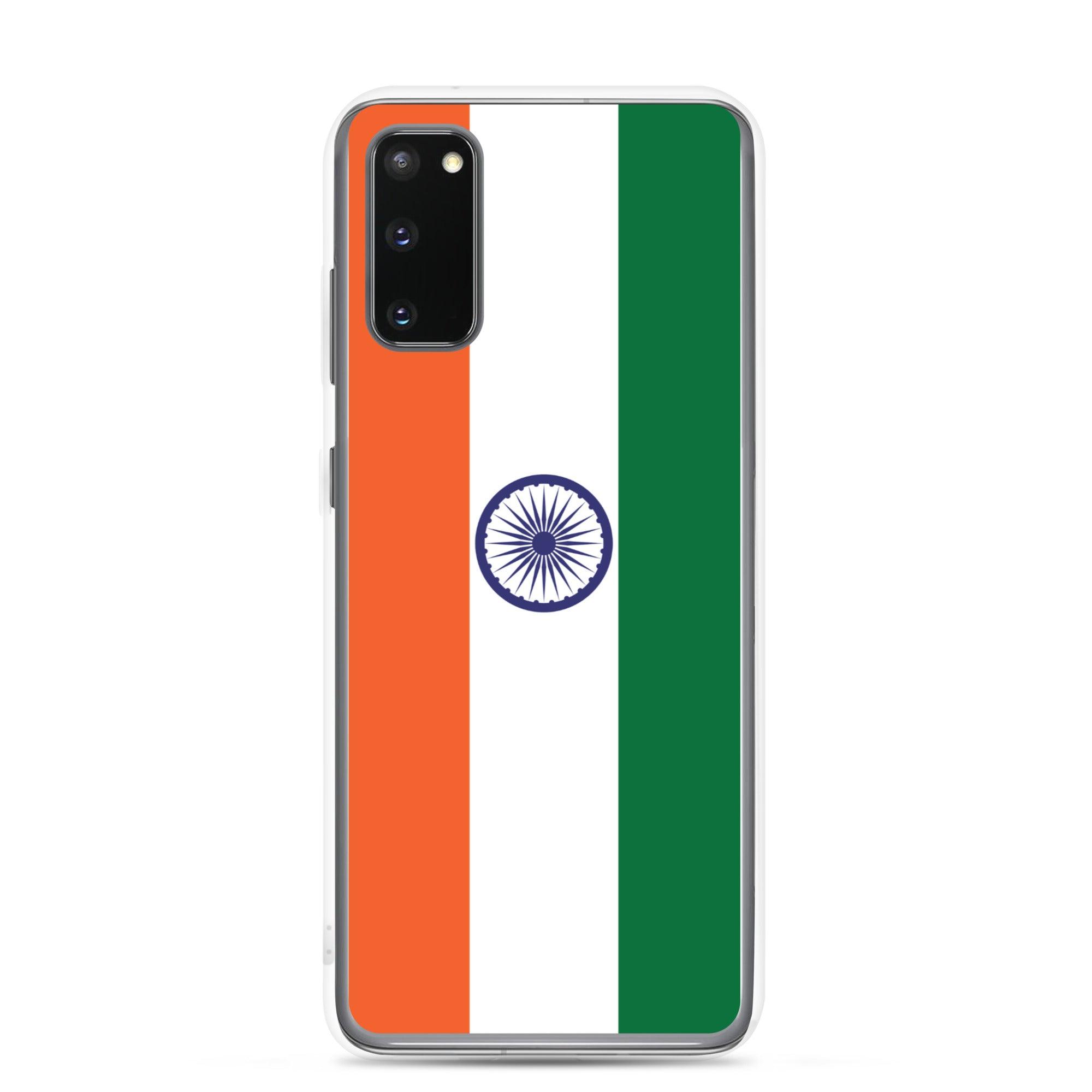 Coque de téléphone avec le drapeau de l'Inde, en TPU, offrant une protection et un design élégant.