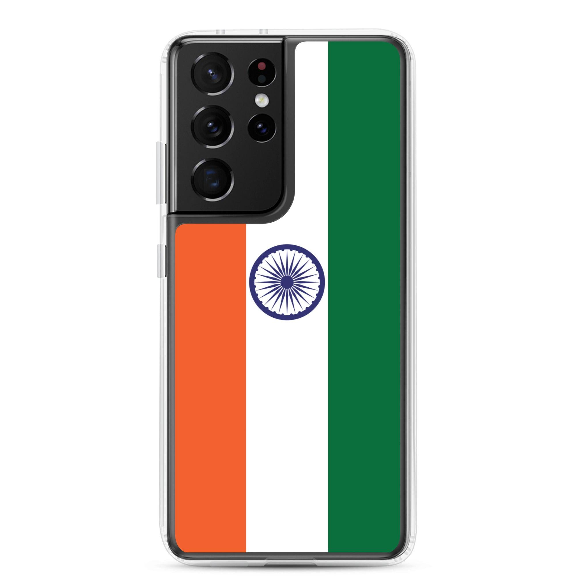 Coque de téléphone avec le drapeau de l'Inde, en TPU, offrant une protection et un design élégant.