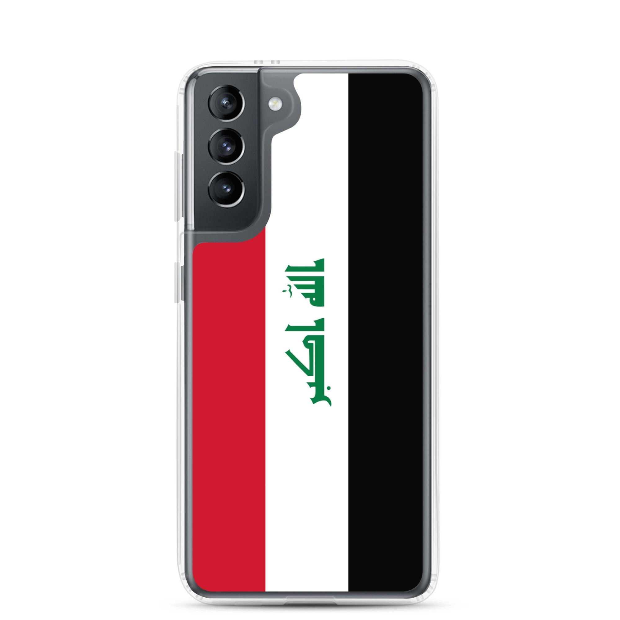 Coque de téléphone avec le drapeau de l'Irak, en TPU, offrant une protection et un design élégant.