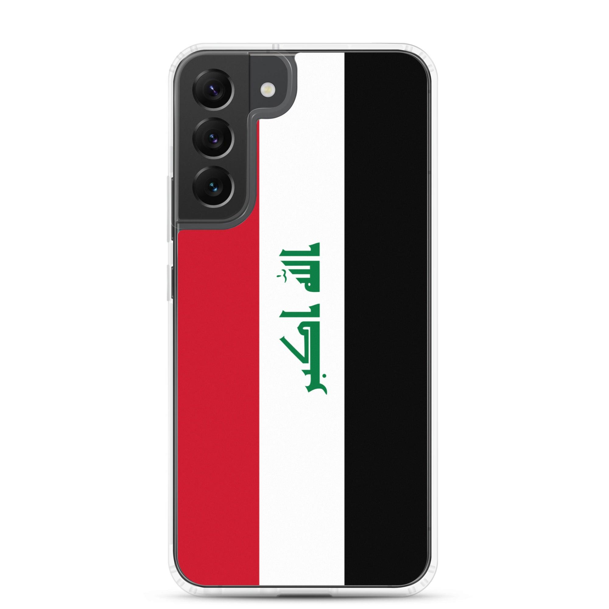 Coque de téléphone avec le drapeau de l'Irak, en TPU, offrant une protection et un design élégant.