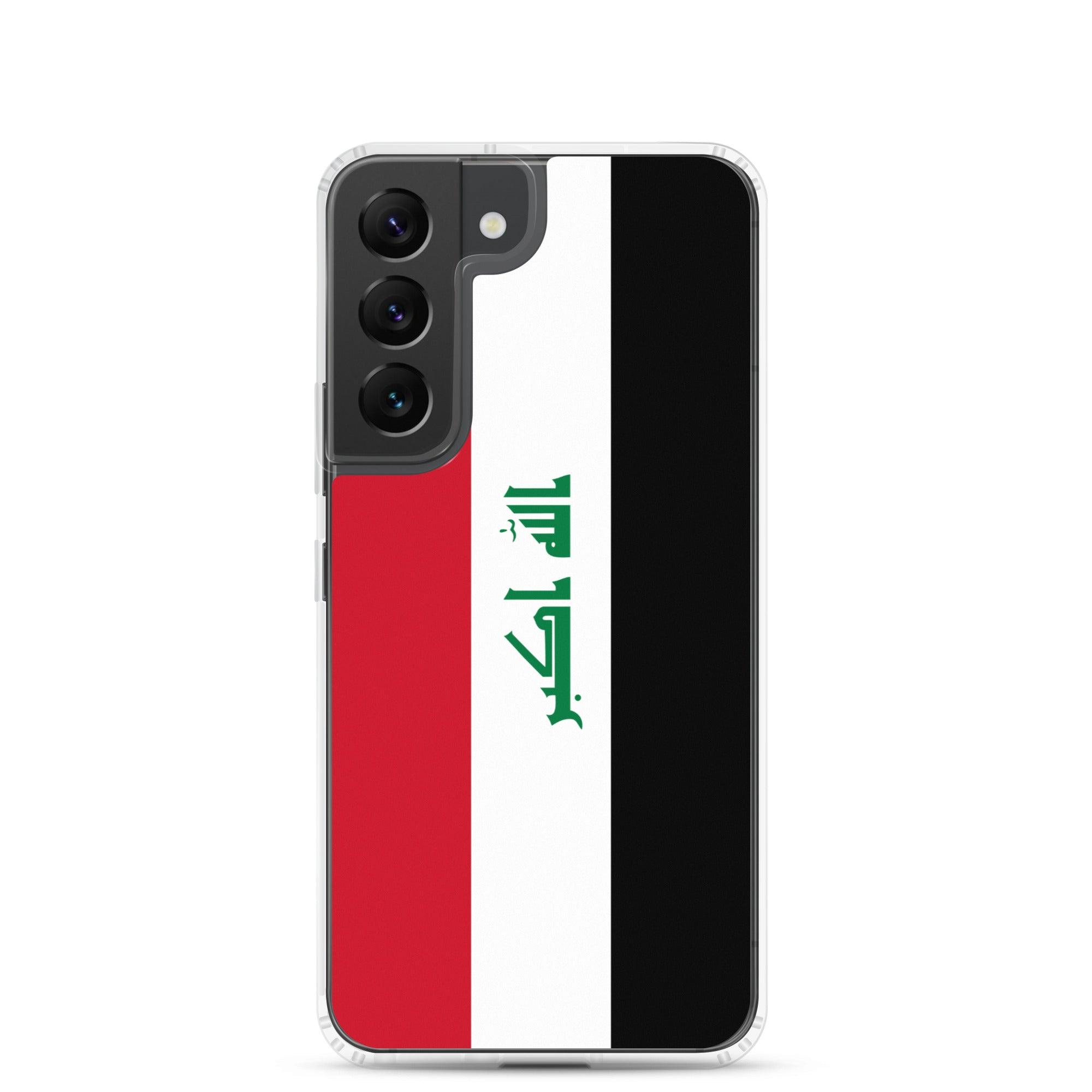 Coque de téléphone avec le drapeau de l'Irak, en TPU, offrant une protection et un design élégant.