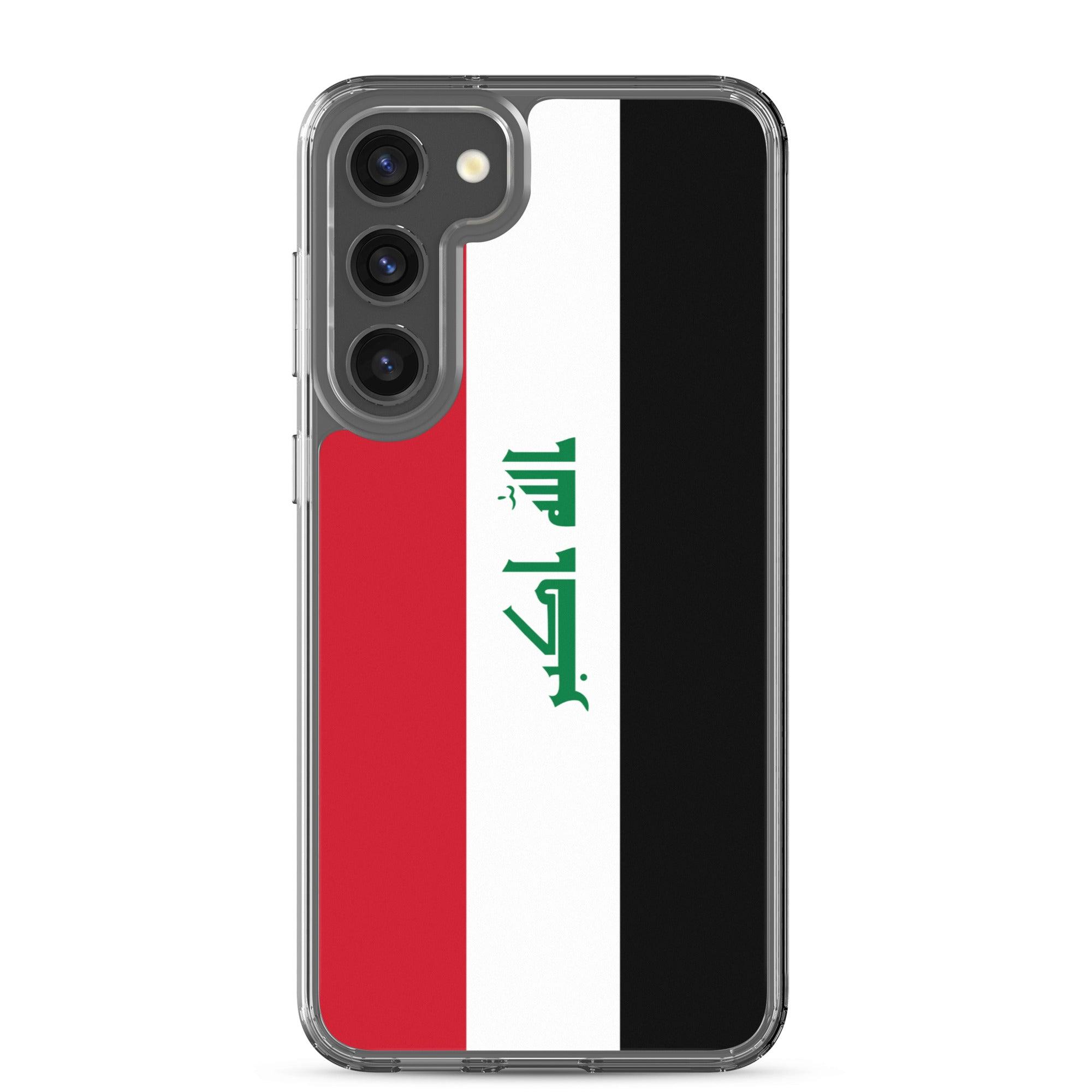 Coque de téléphone avec le drapeau de l'Irak, en TPU, offrant une protection et un design élégant.