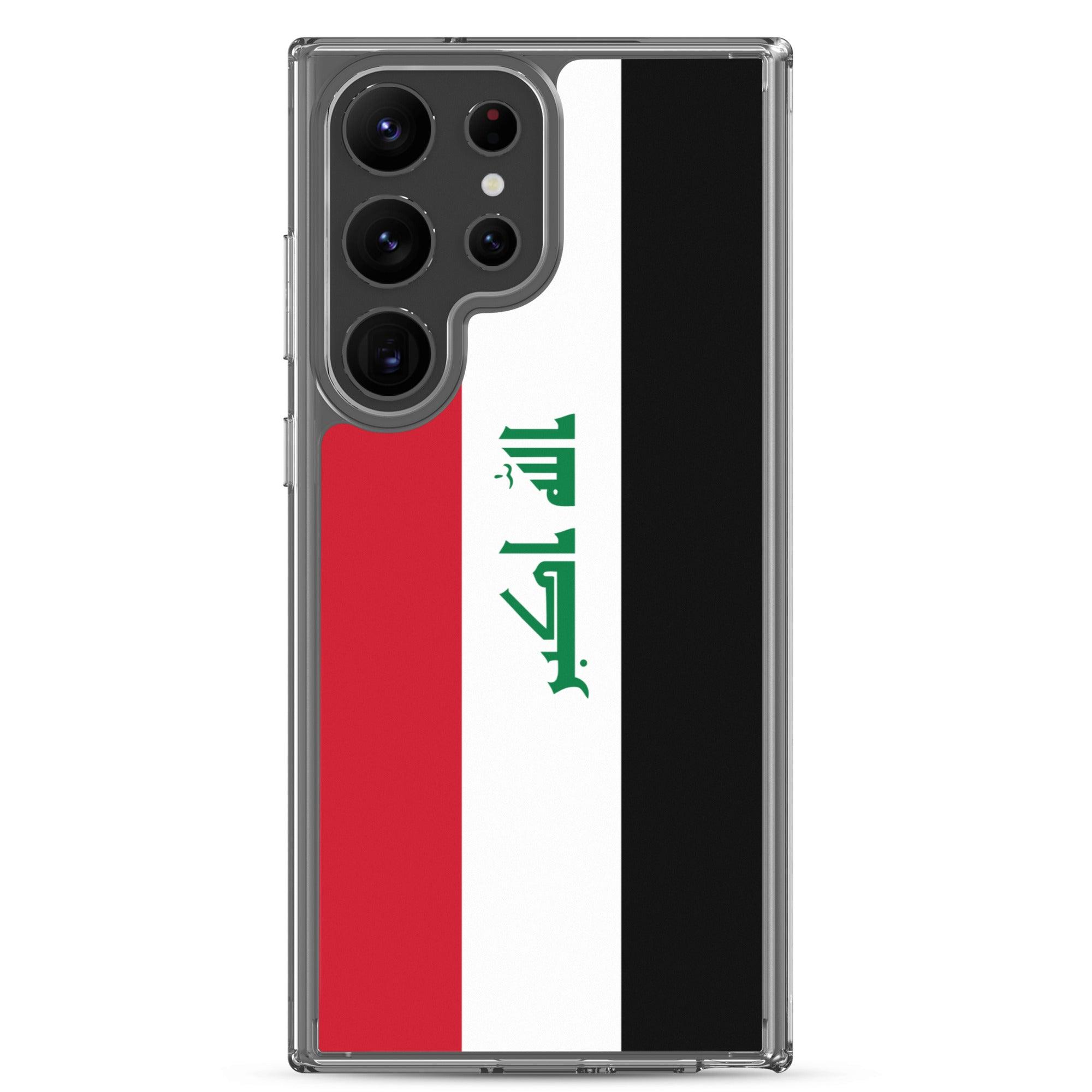 Coque de téléphone avec le drapeau de l'Irak, en TPU, offrant une protection et un design élégant.