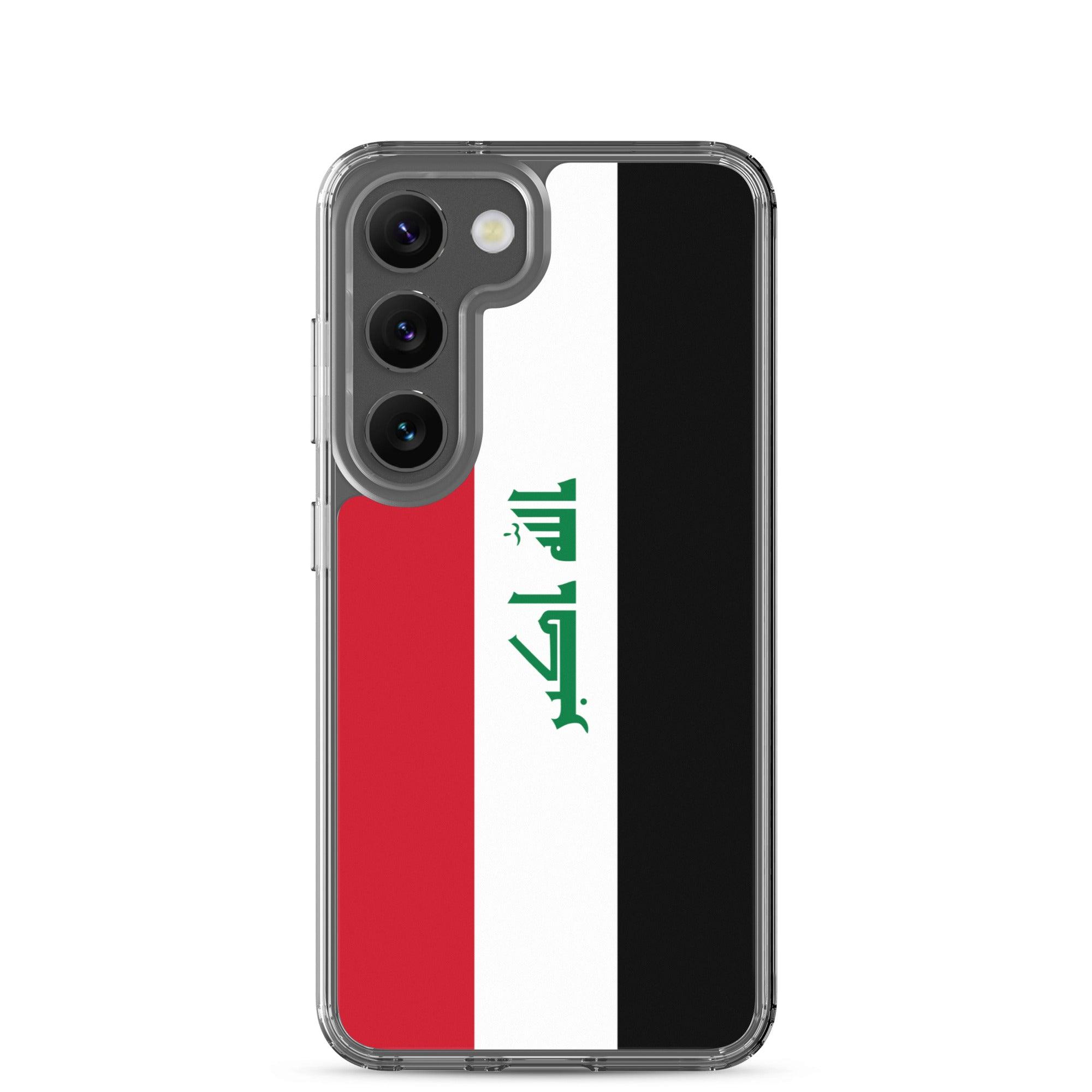 Coque de téléphone avec le drapeau de l'Irak, en TPU, offrant une protection et un design élégant.