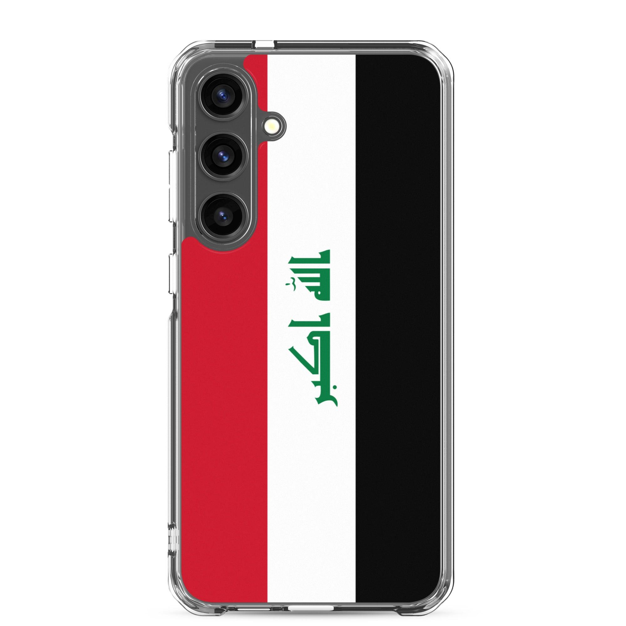 Coque de téléphone avec le drapeau de l'Irak, en TPU, offrant une protection et un design élégant.