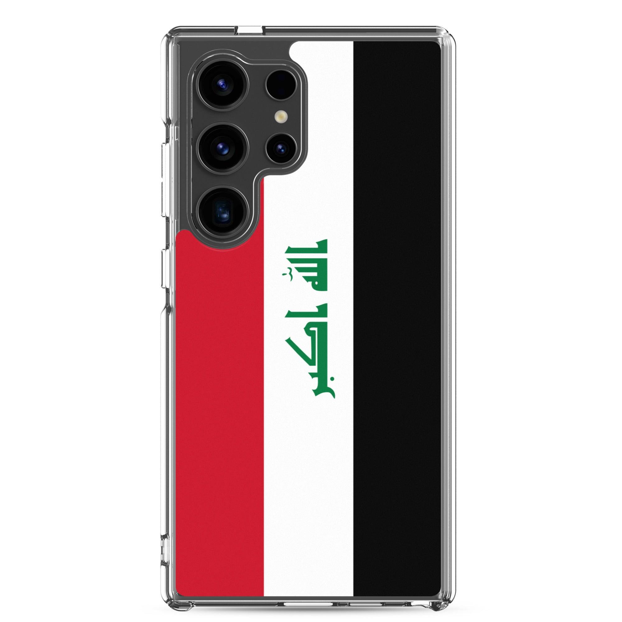 Coque de téléphone avec le drapeau de l'Irak, en TPU, offrant une protection et un design élégant.