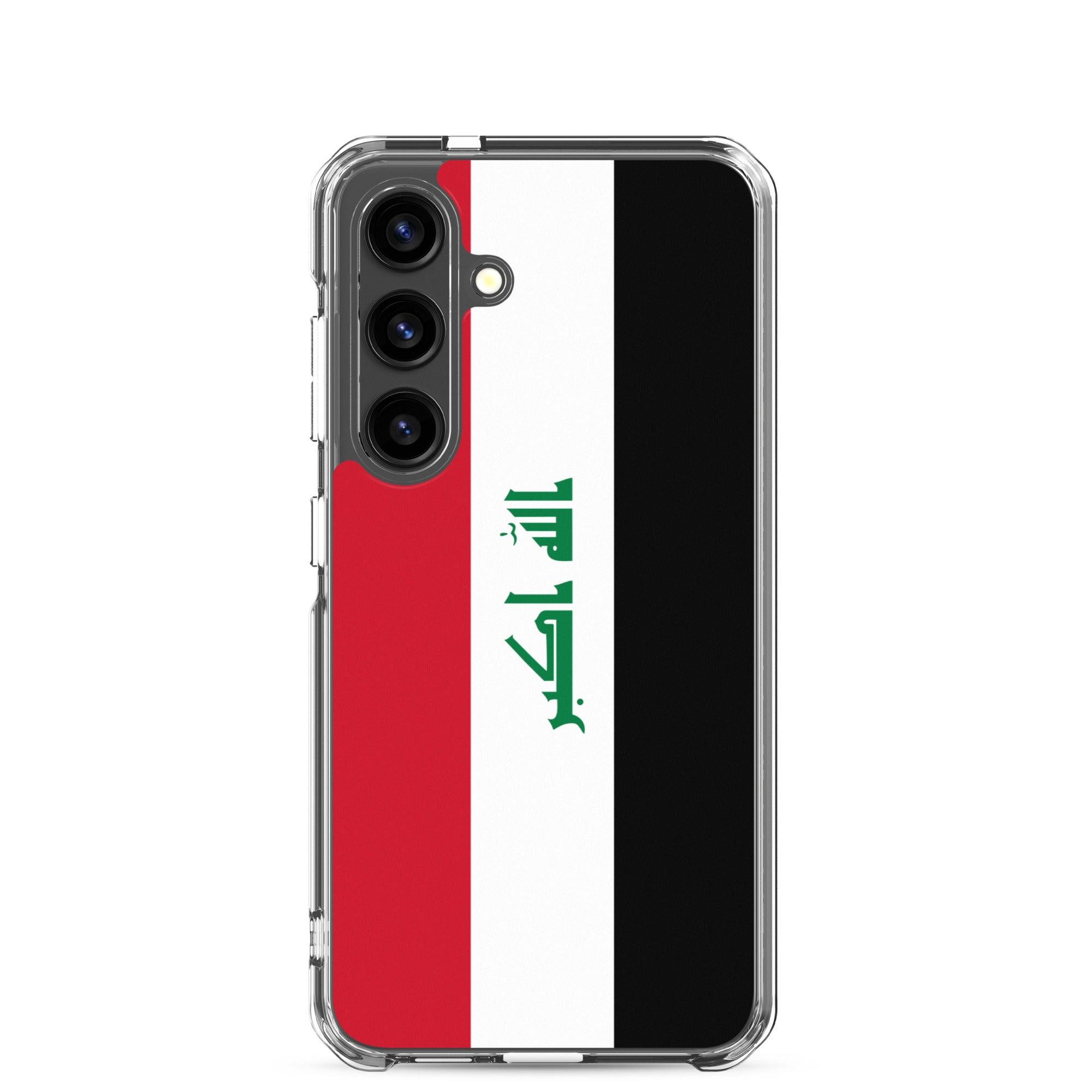 Coque de téléphone avec le drapeau de l'Irak, en TPU, offrant une protection et un design élégant.