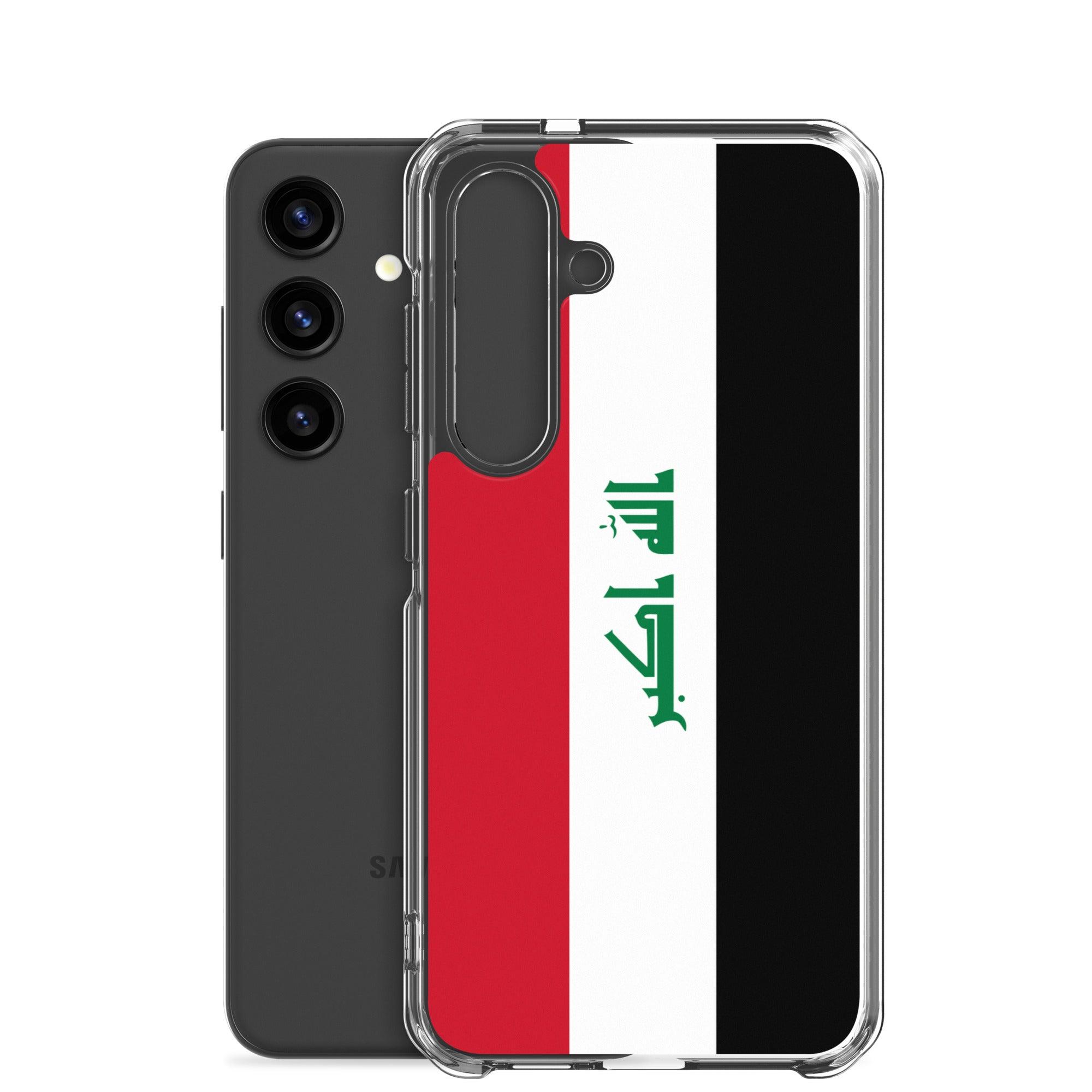 Coque de téléphone avec le drapeau de l'Irak, en TPU, offrant une protection et un design élégant.