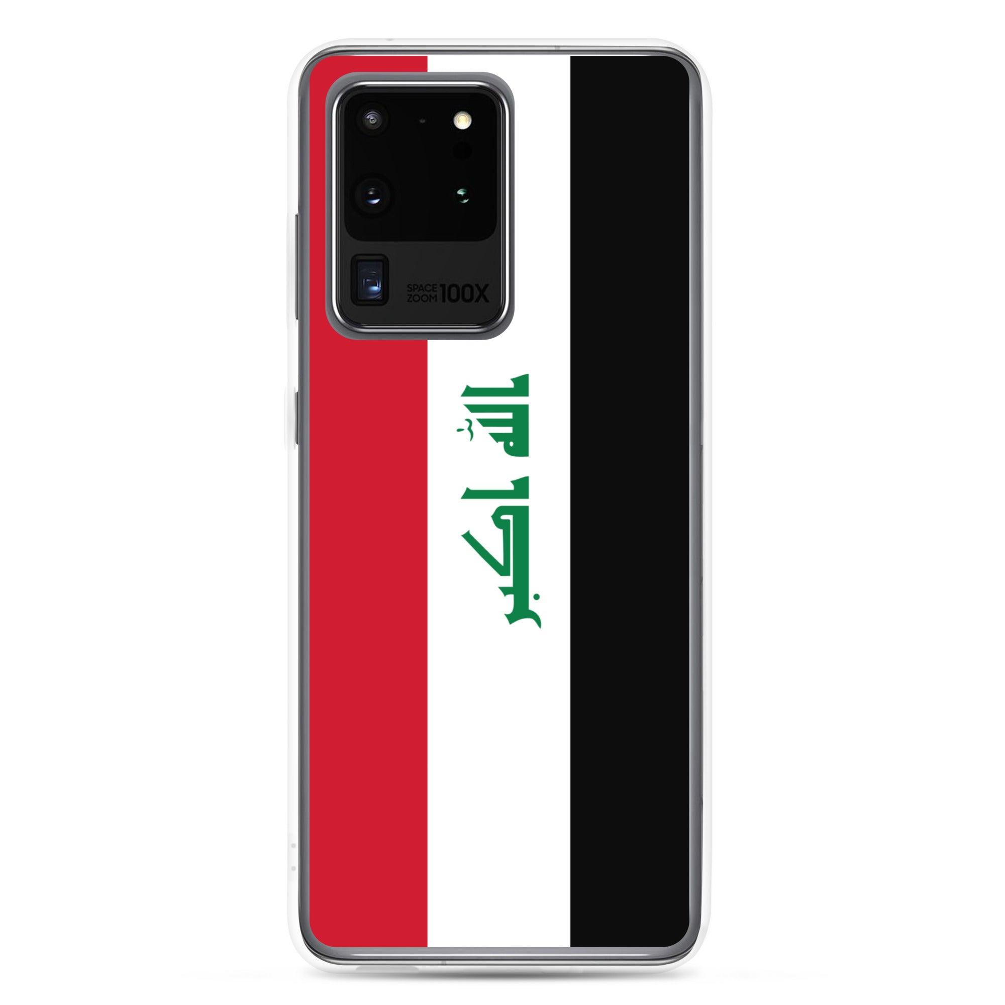 Coque de téléphone avec le drapeau de l'Irak, en TPU, offrant une protection et un design élégant.