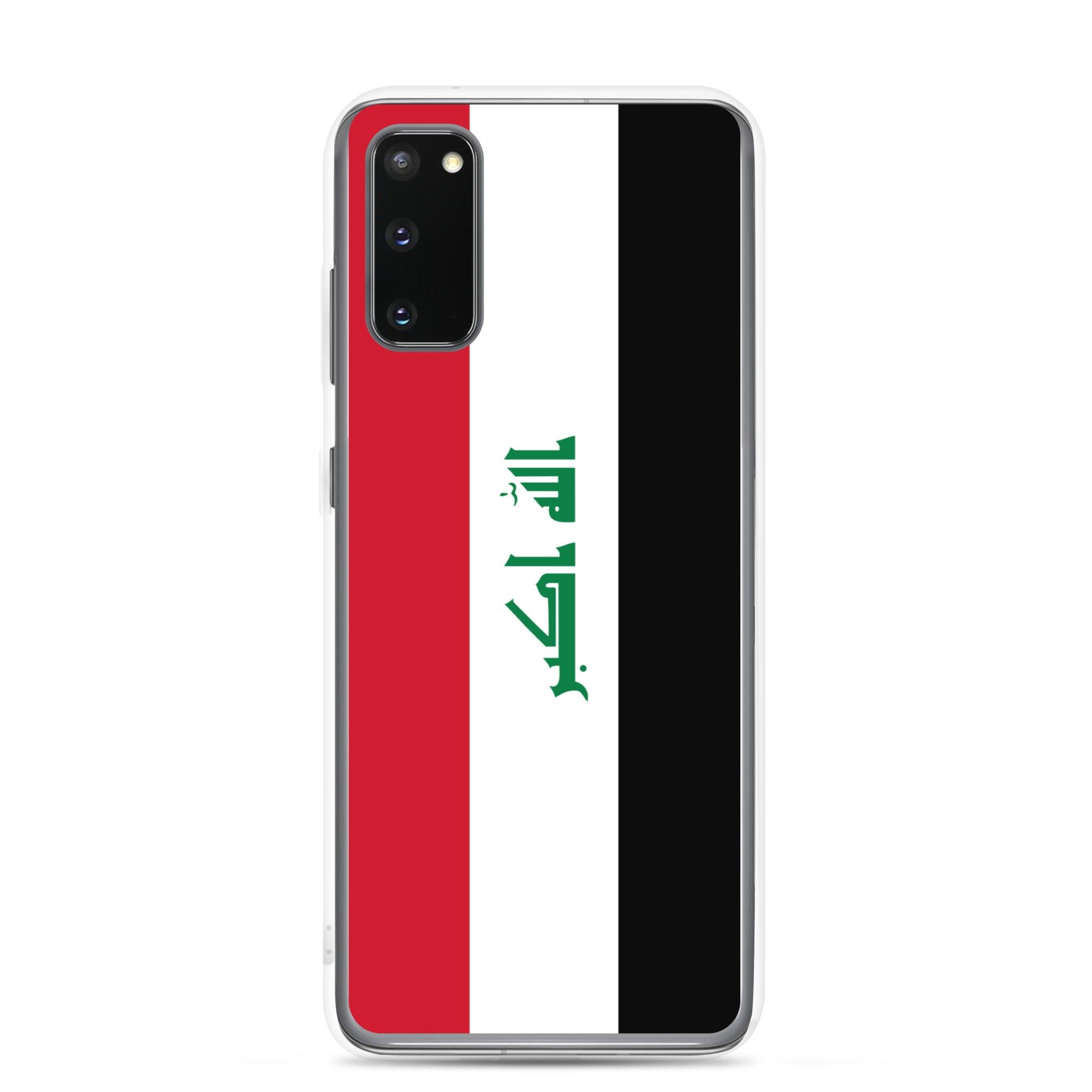 Coque de téléphone avec le drapeau de l'Irak, en TPU, offrant une protection et un design élégant.