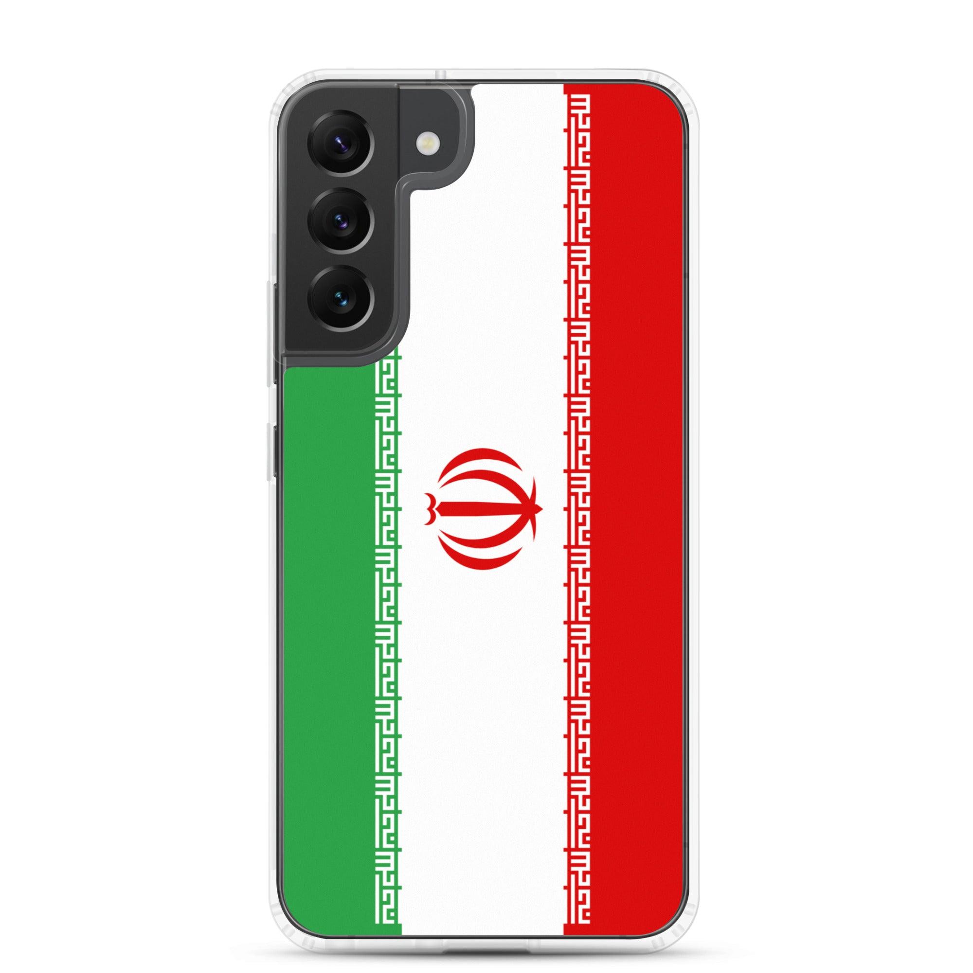 Coque de téléphone avec le drapeau de l'Iran, en TPU, offrant une protection élégante et durable.