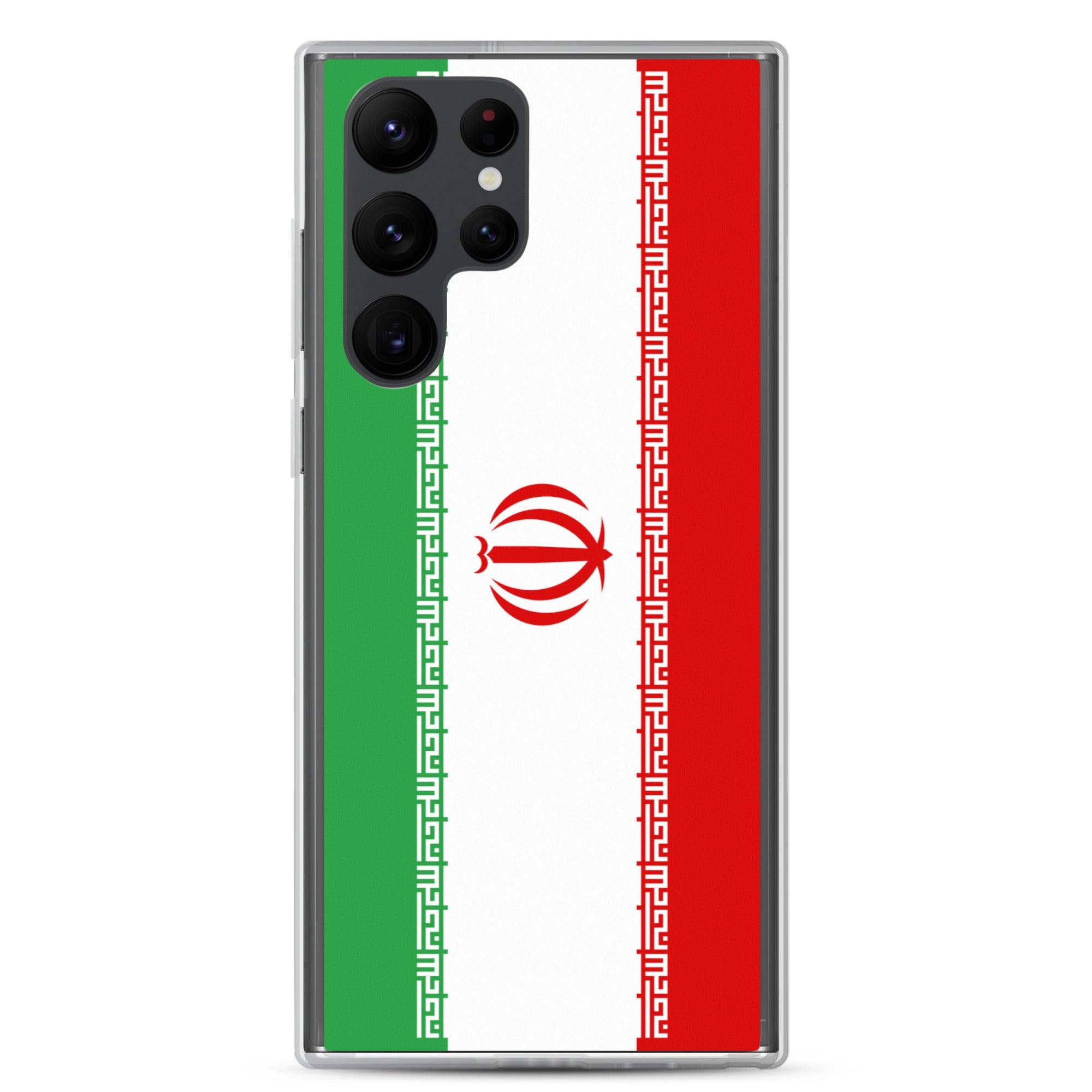 Coque de téléphone avec le drapeau de l'Iran, en TPU, offrant une protection élégante et durable.