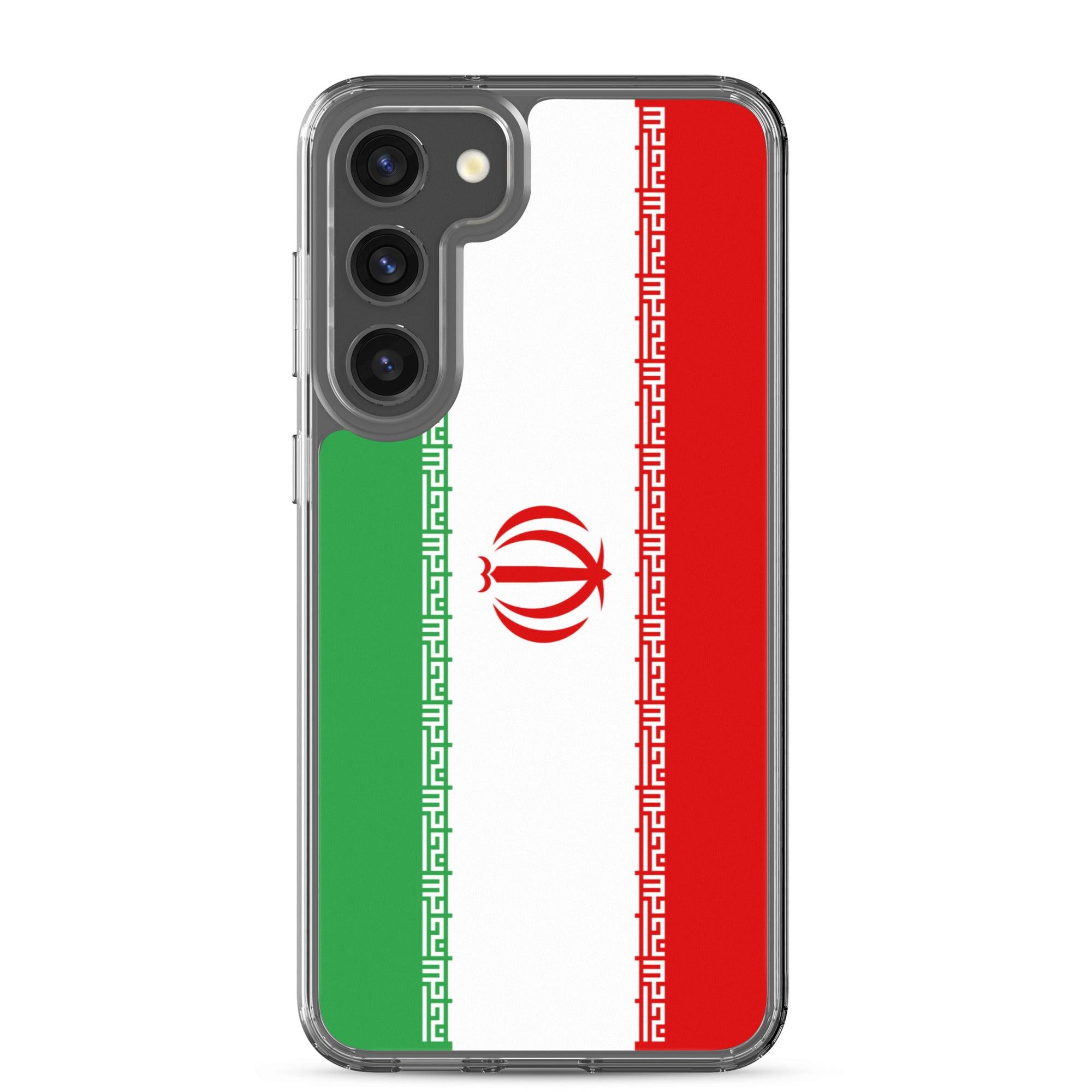 Coque de téléphone avec le drapeau de l'Iran, en TPU, offrant une protection élégante et durable.