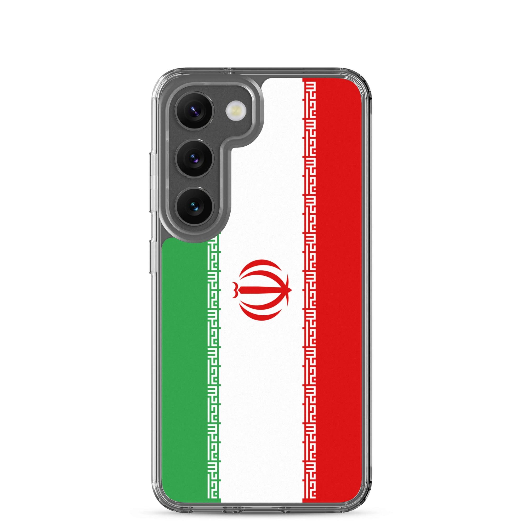 Coque de téléphone avec le drapeau de l'Iran, en TPU, offrant une protection élégante et durable.