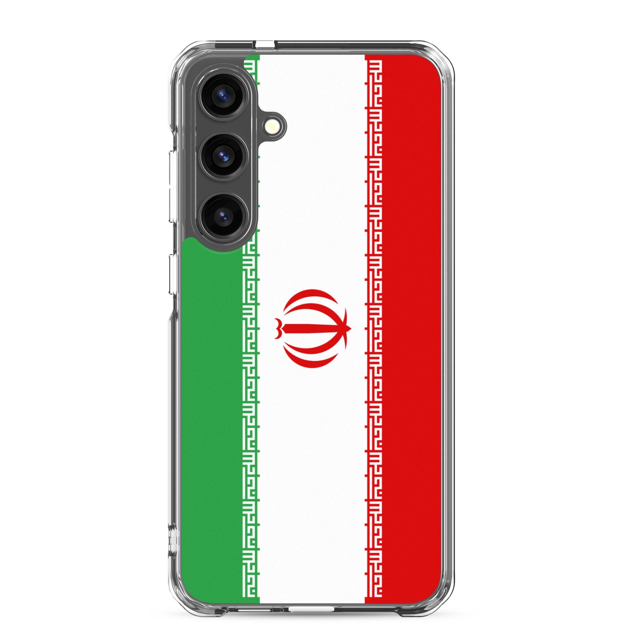 Coque de téléphone avec le drapeau de l'Iran, en TPU, offrant une protection élégante et durable.