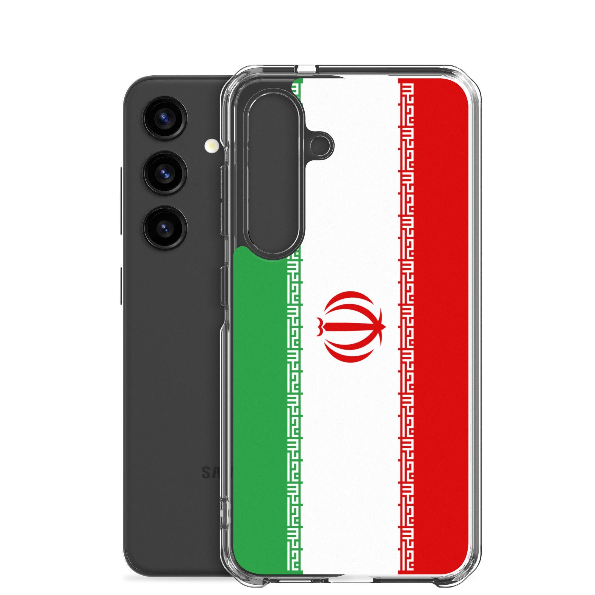 Coque de téléphone avec le drapeau de l'Iran, en TPU, offrant une protection élégante et durable.