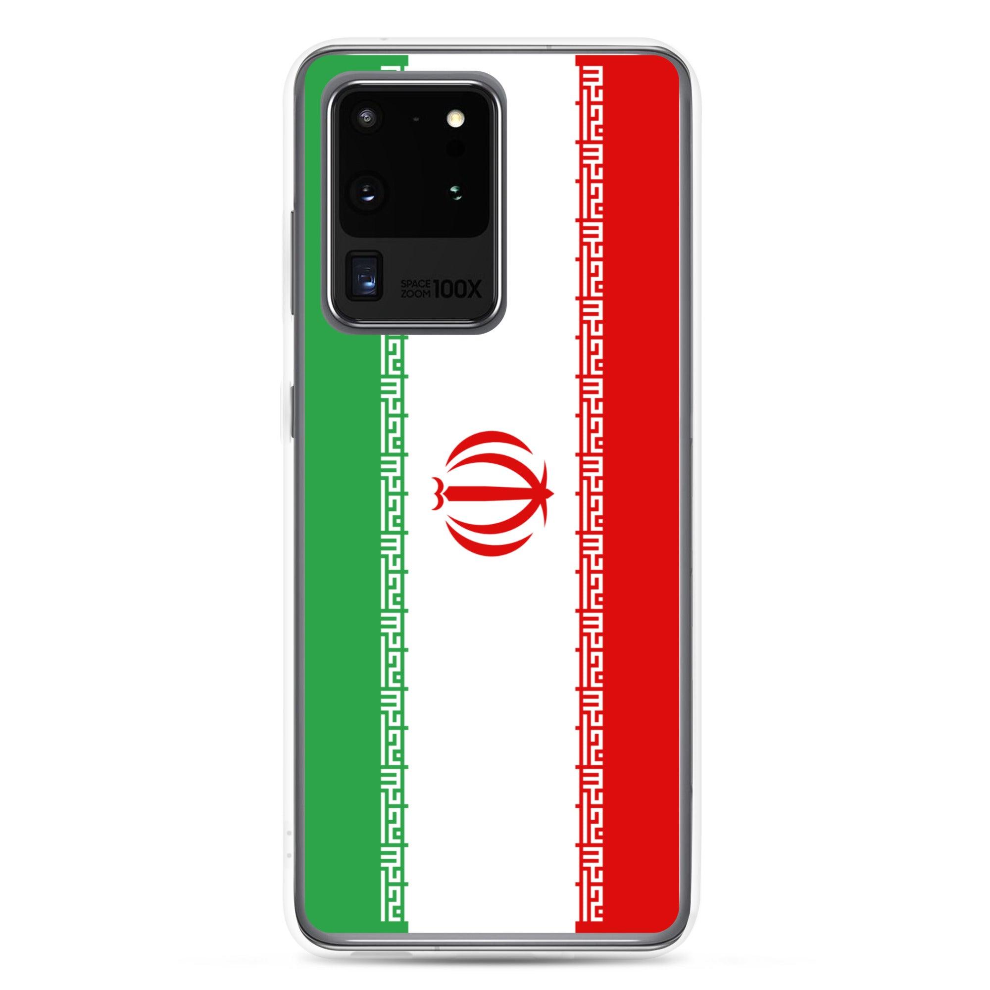 Coque de téléphone avec le drapeau de l'Iran, en TPU, offrant une protection élégante et durable.