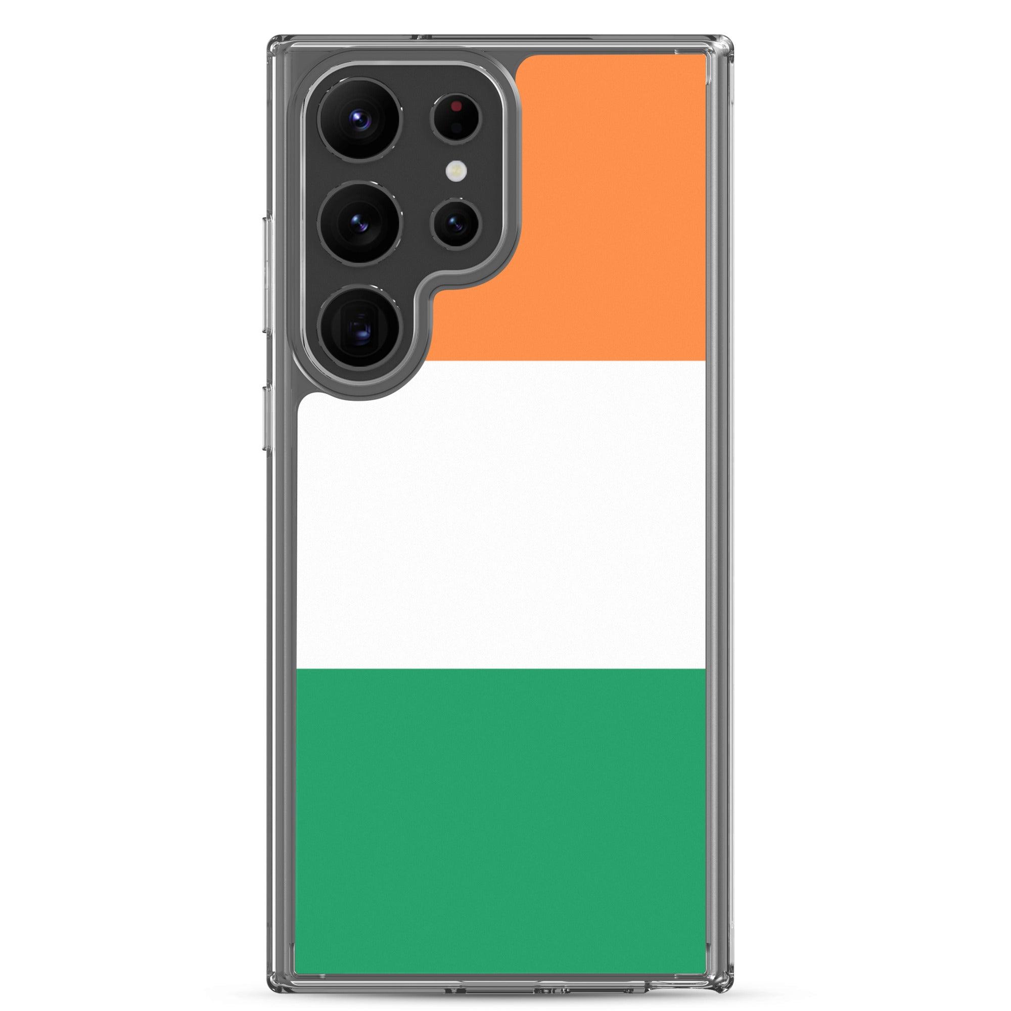 Coque de téléphone avec le drapeau de l'Irlande, en TPU, offrant une protection élégante et durable.